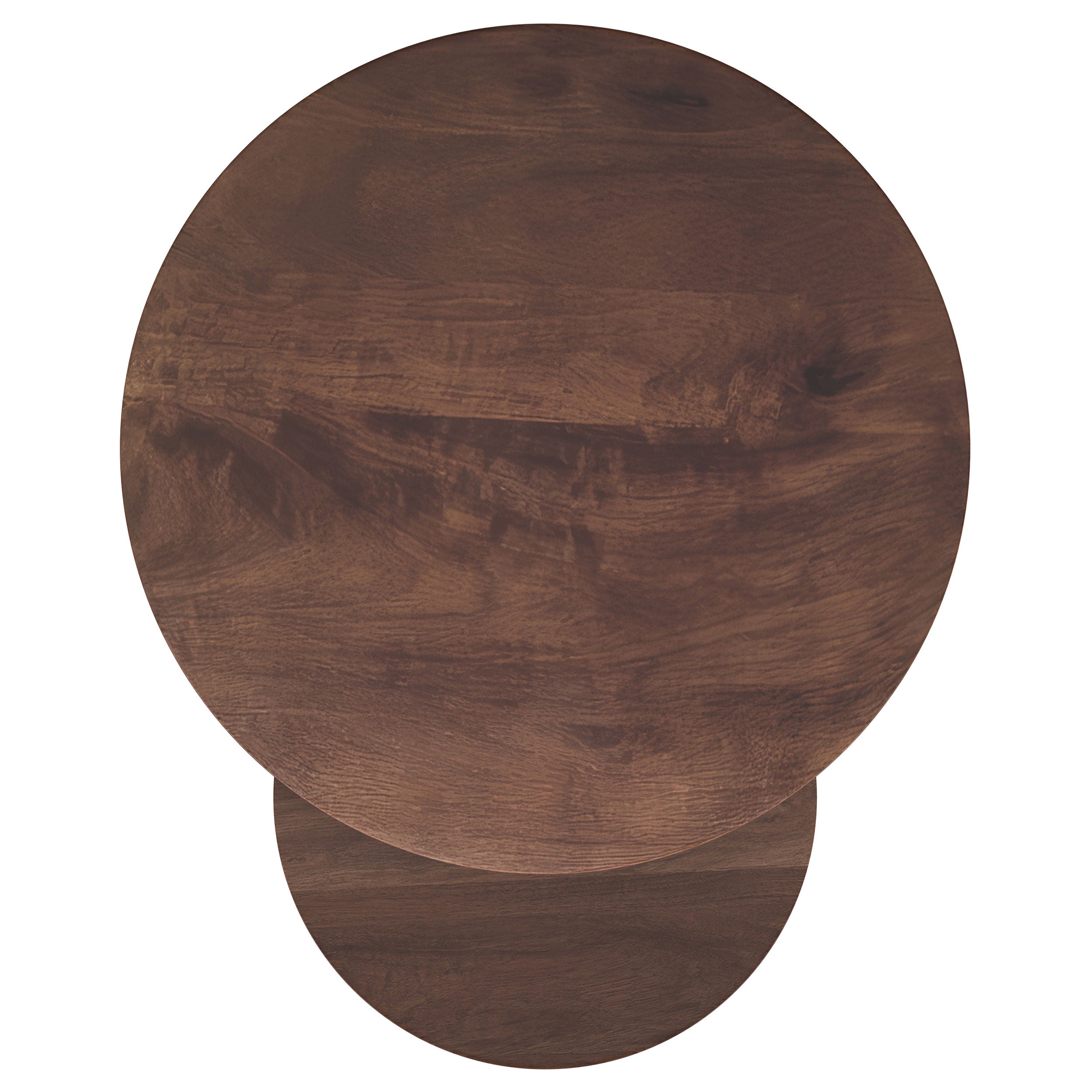 Yency  Round Mango Wood Nesting Table Set Dark Brown