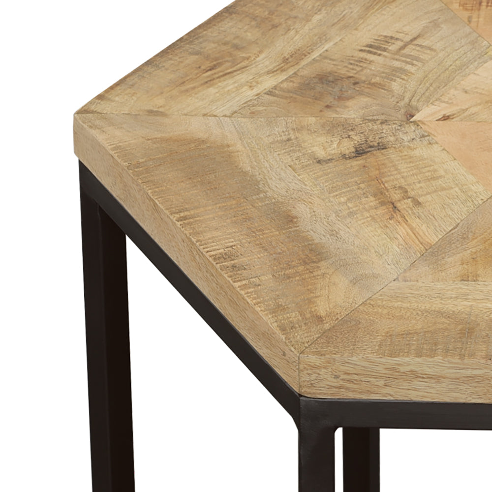 Adger  Hexagonal Nesting Tables Natural and Black