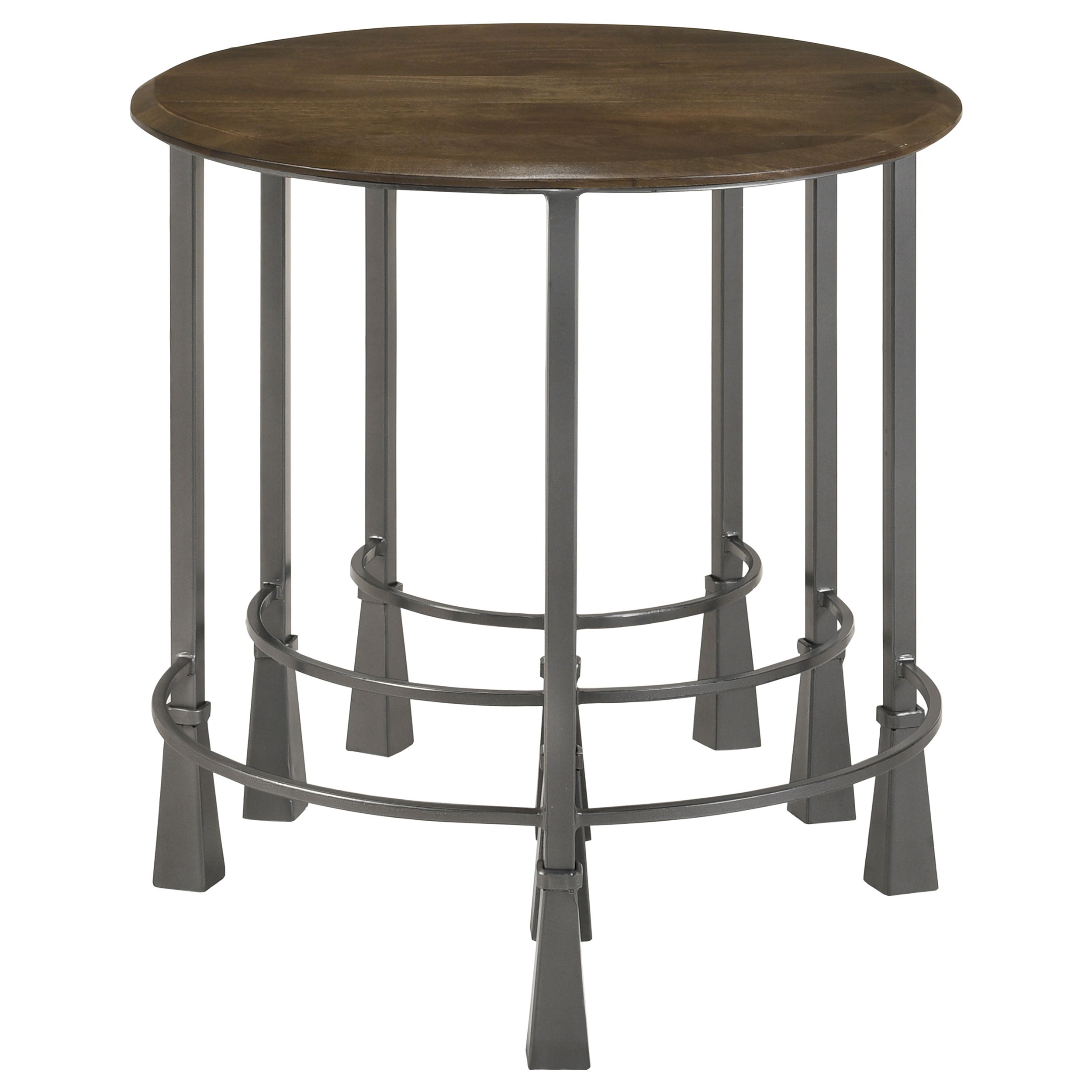 Deja  Round Nesting Table Set Natural and Gunmetal