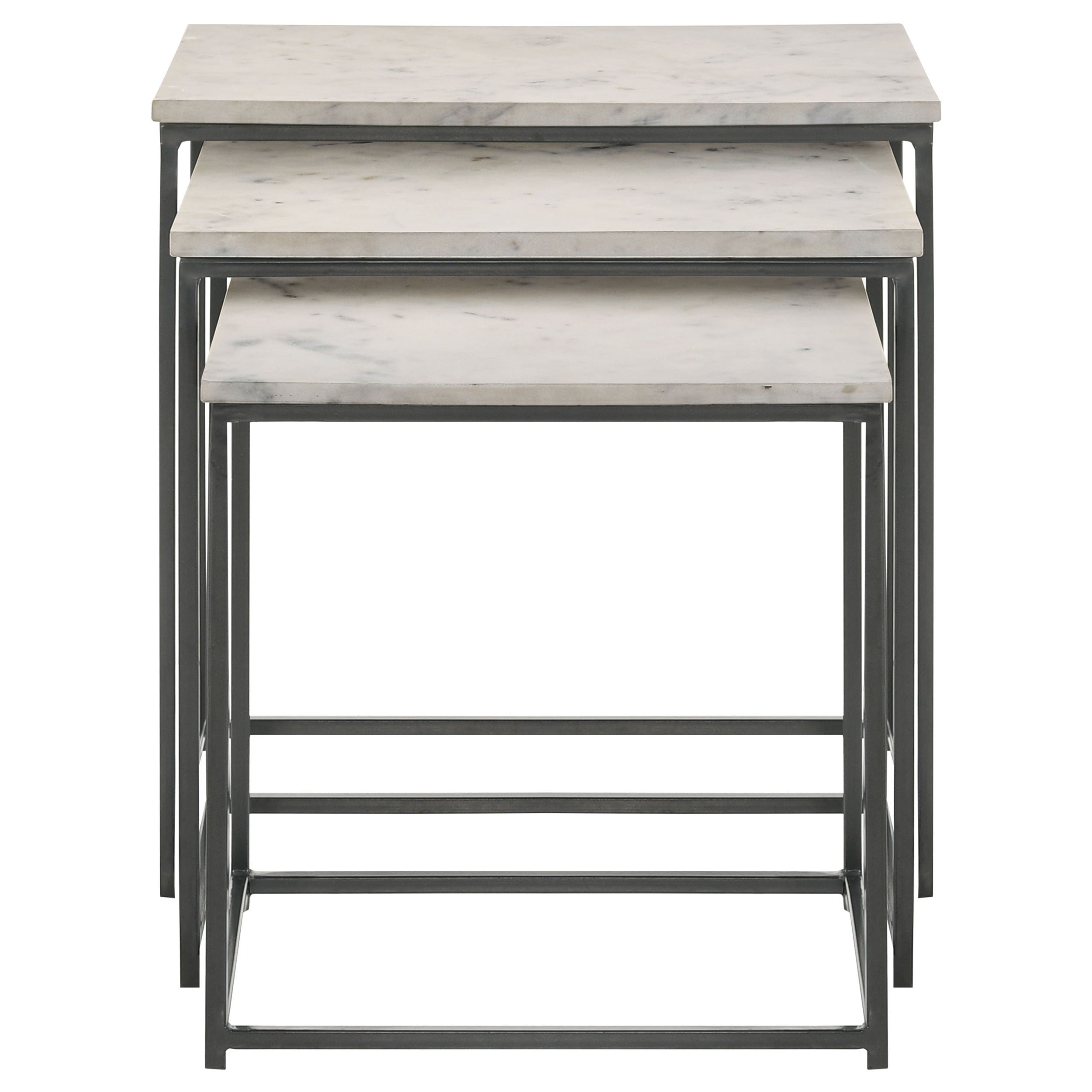 Medora  Marble Top Nesting Table Set White