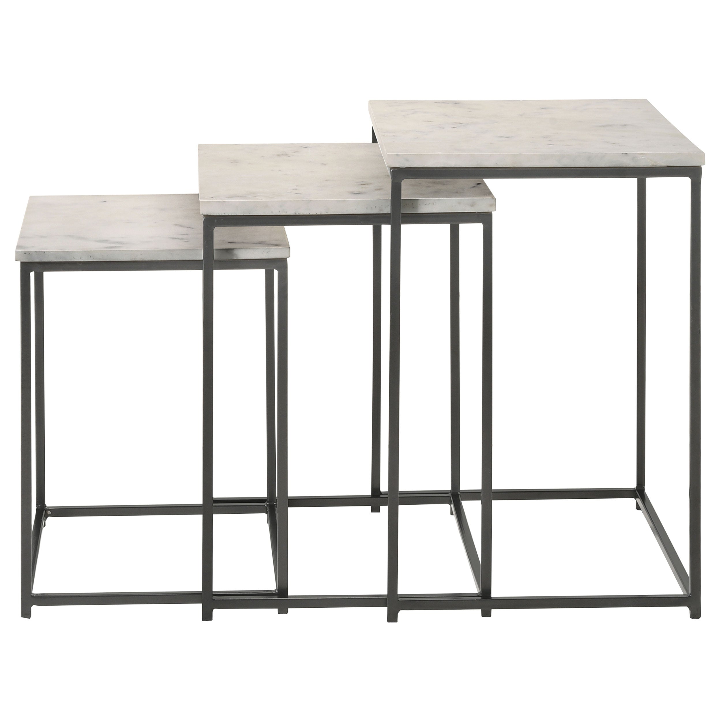 Medora  Marble Top Nesting Table Set White