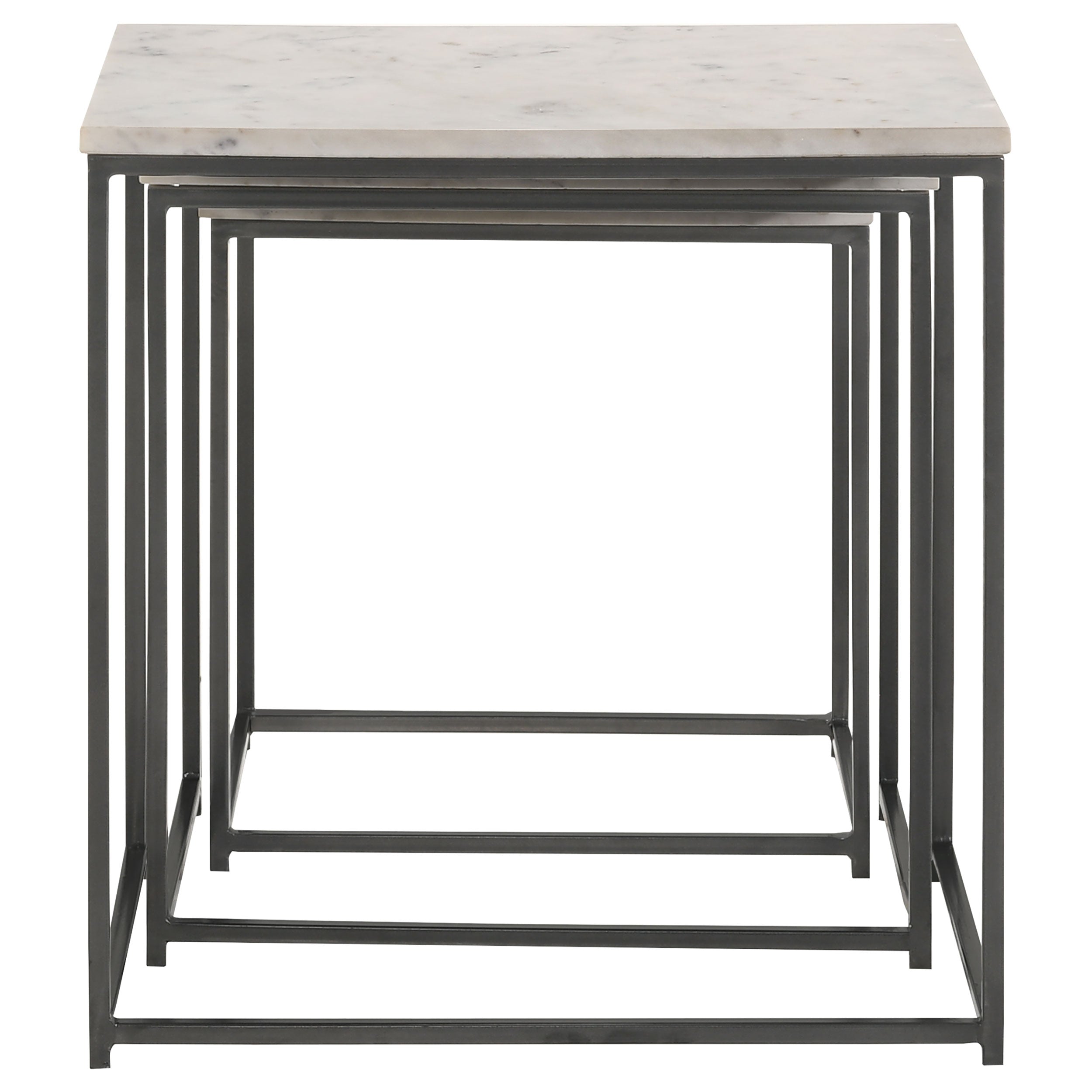 Medora  Marble Top Nesting Table Set White