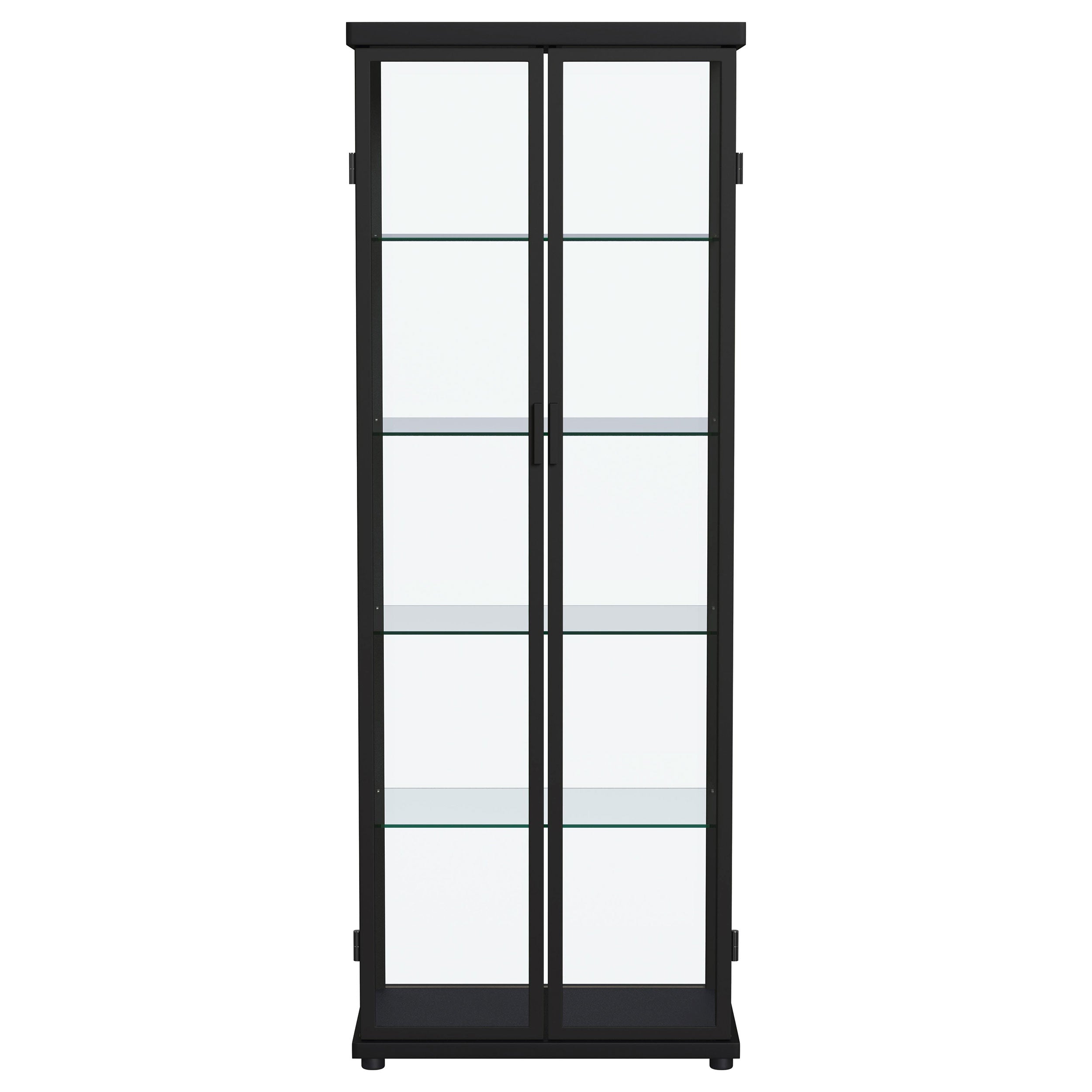 Aero 4-shelf Display Curio Cabinet with LED Lighting Black