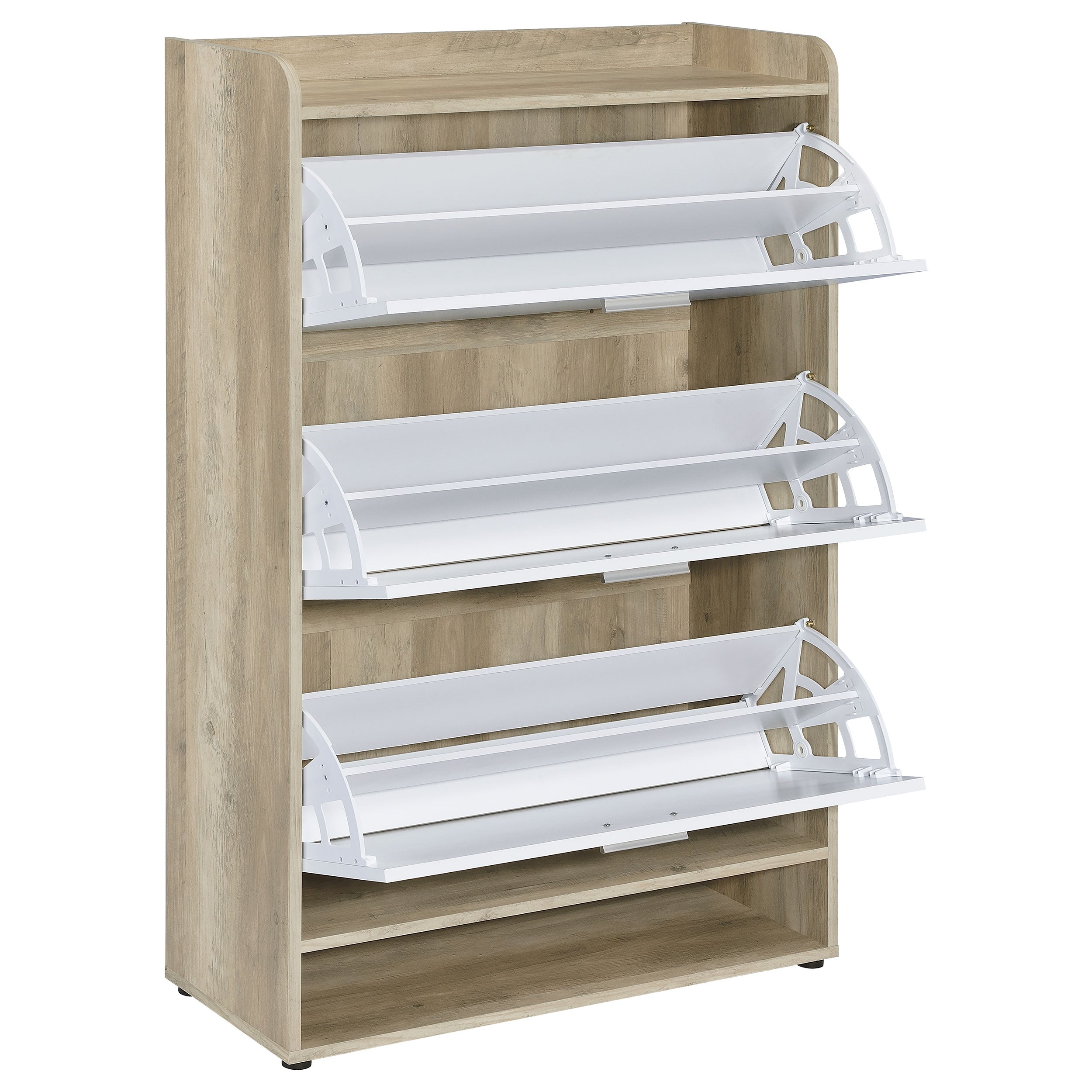 Denia 3-tier Engineered Wood Shoe Cabinet Grey