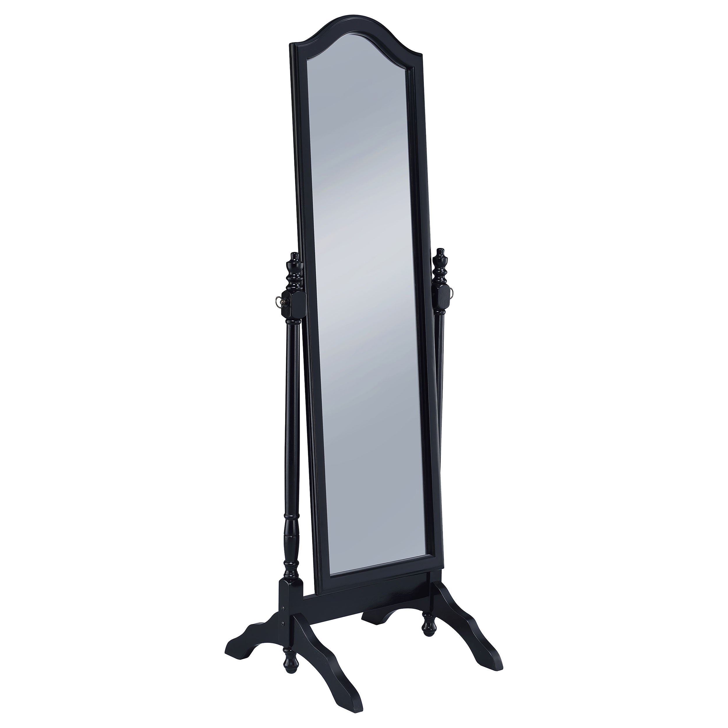Cabot Wood Adjustable  Length Cheval Mirror Black