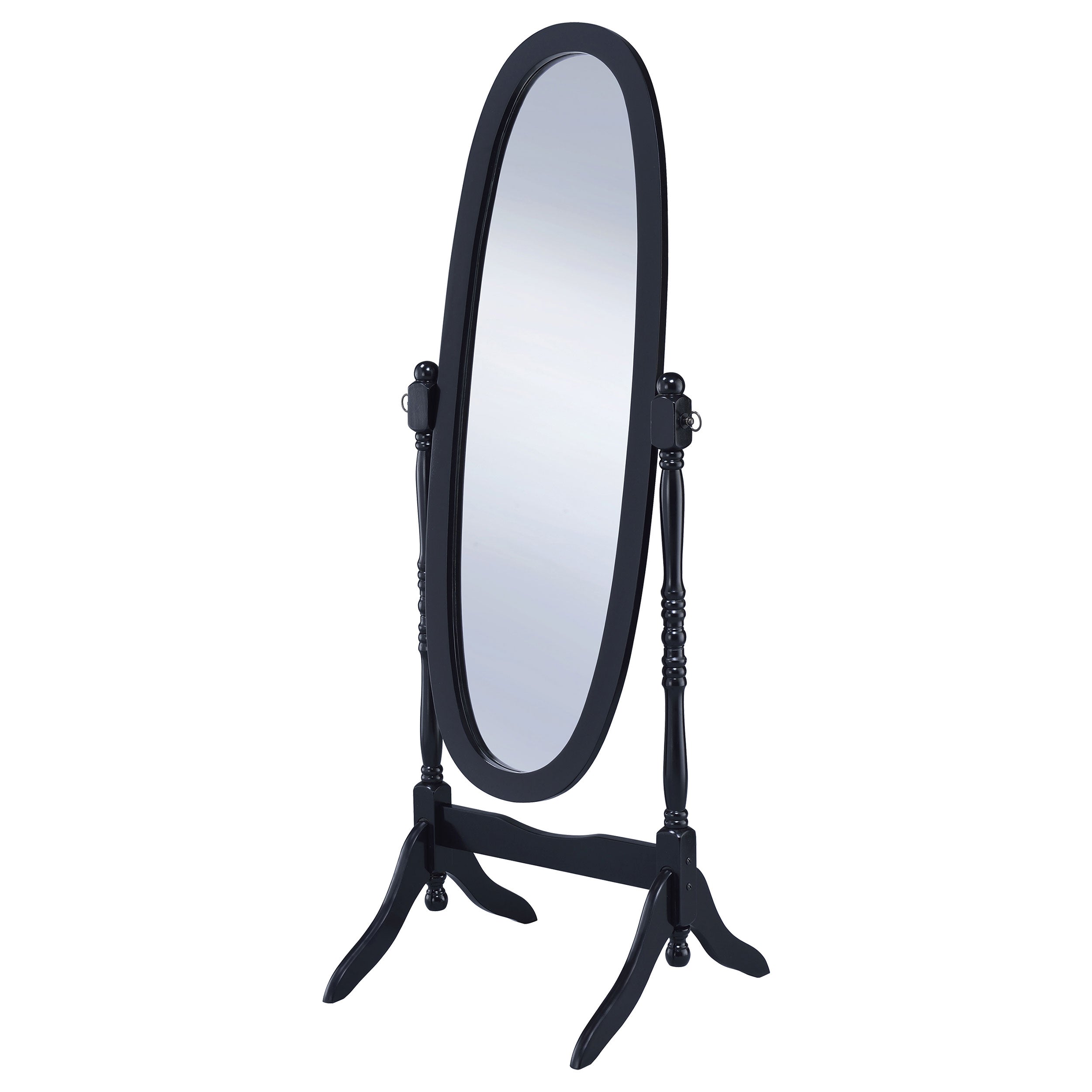 Foyet Wood Adjustable  Length Cheval Mirror Black