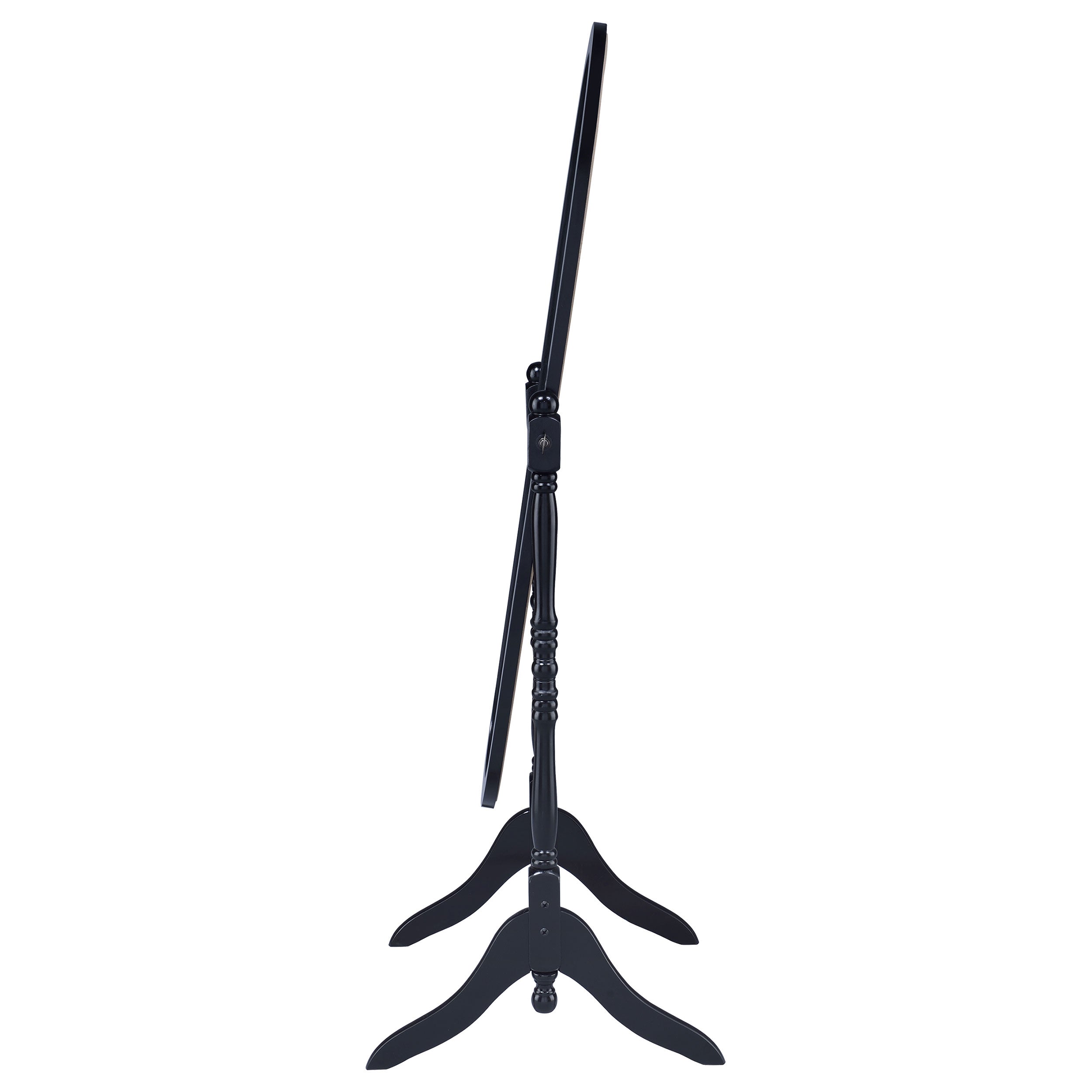 Foyet Wood Adjustable  Length Cheval Mirror Black