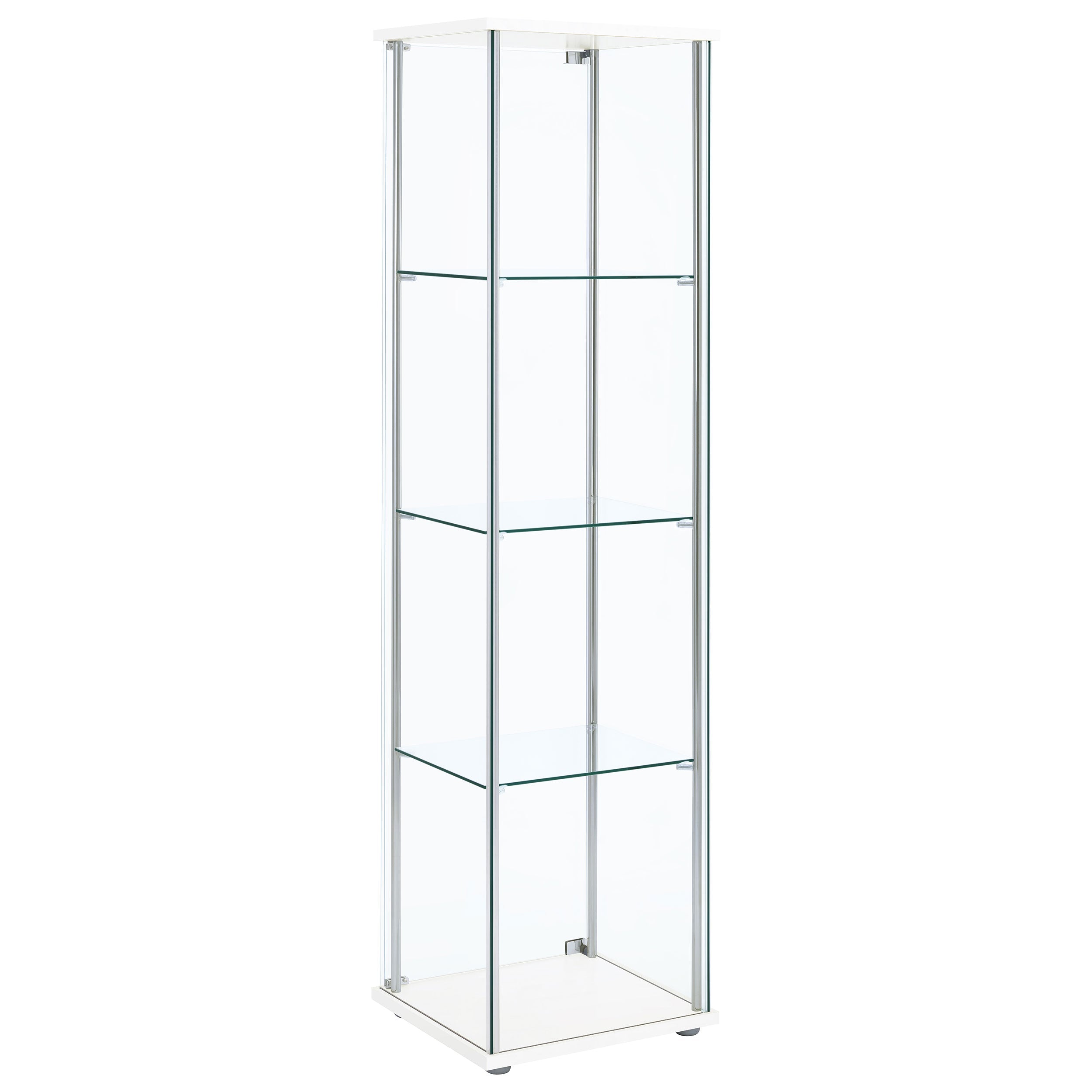 Bellatrix 4-shelf Clear Glass Curio Cabinet Cappuccino