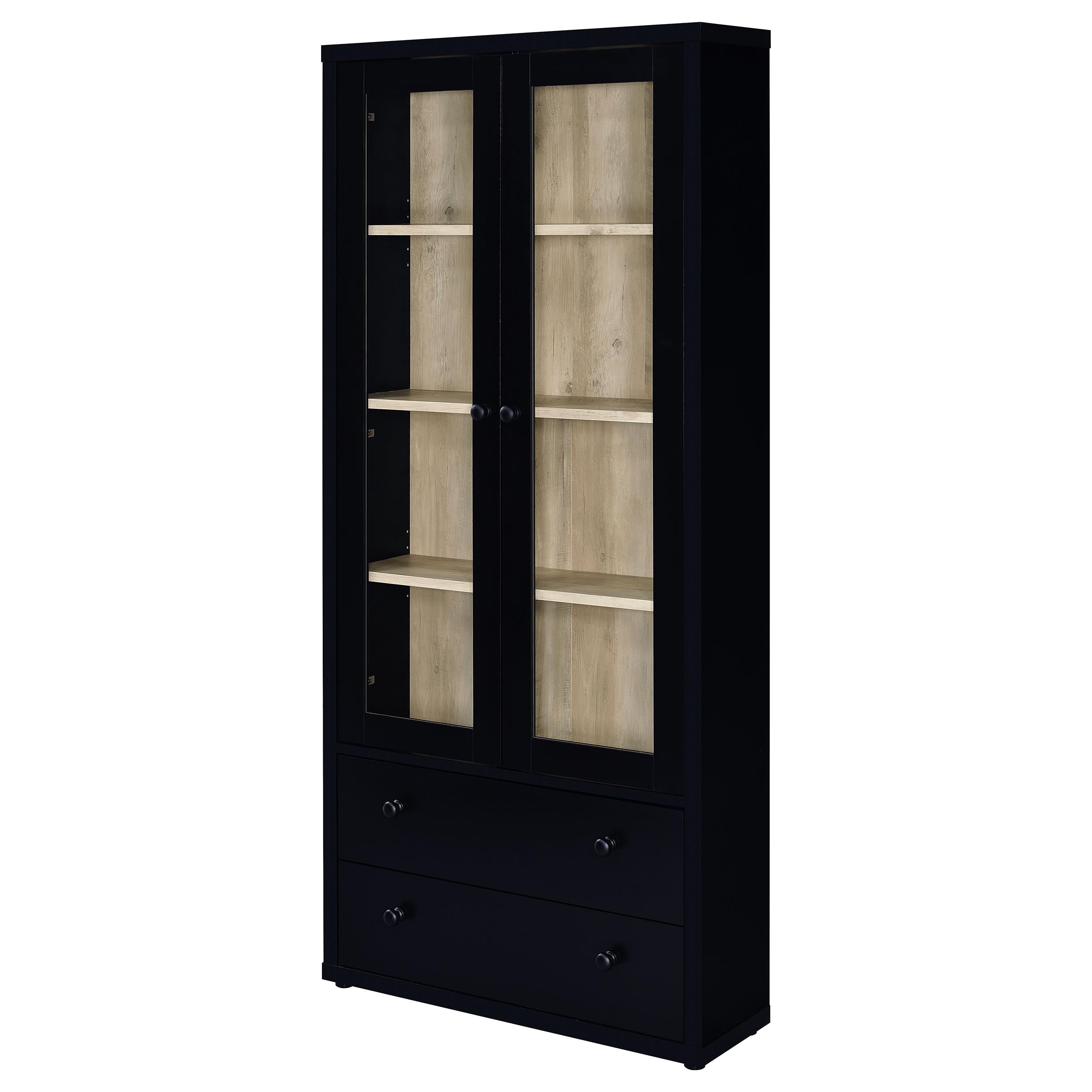Hawthorne 4-shelf Glass Door Tall Cabinet with Drawers