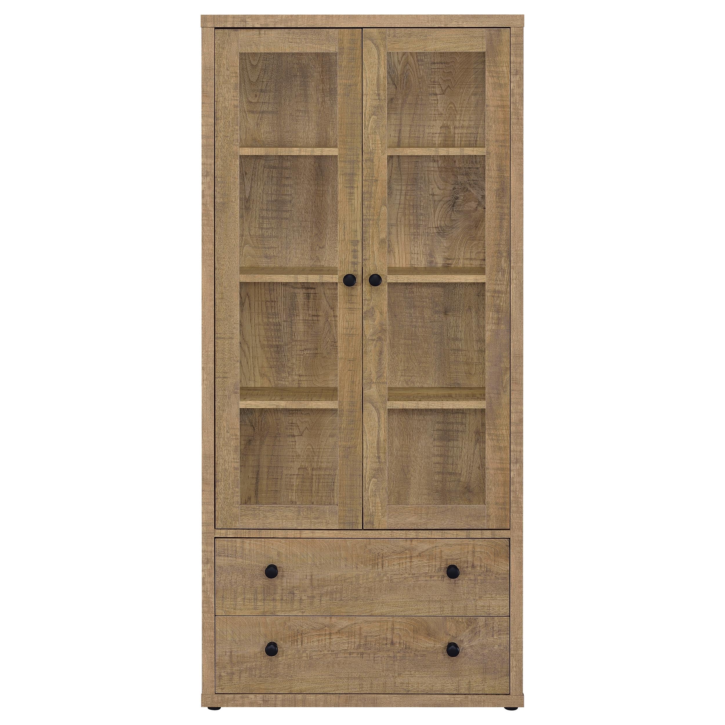 Hawthorne 4-shelf Glass Door Tall Cabinet with Drawers