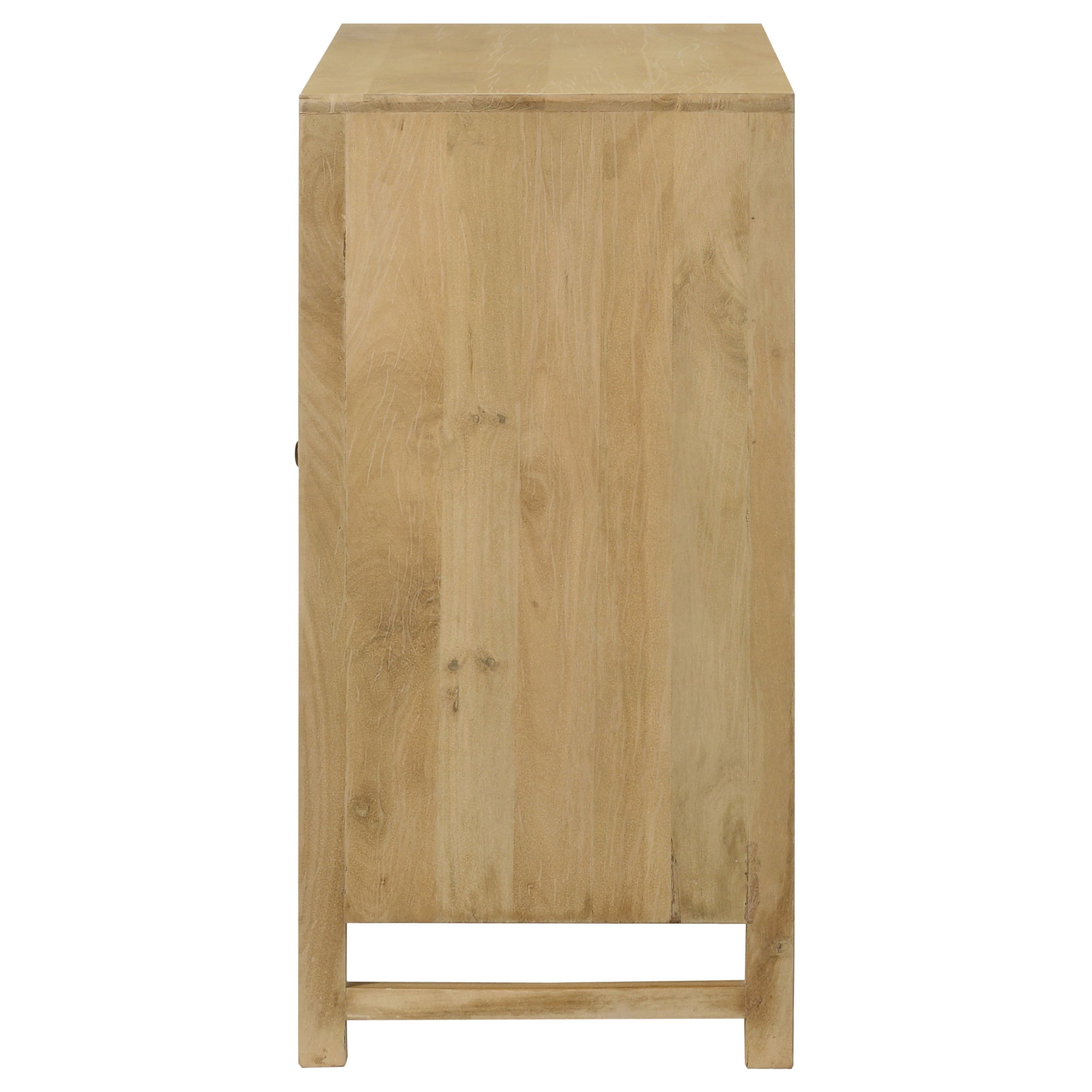 Zamora 3-door Wood Accent Cabinet with Woven Cane Natural