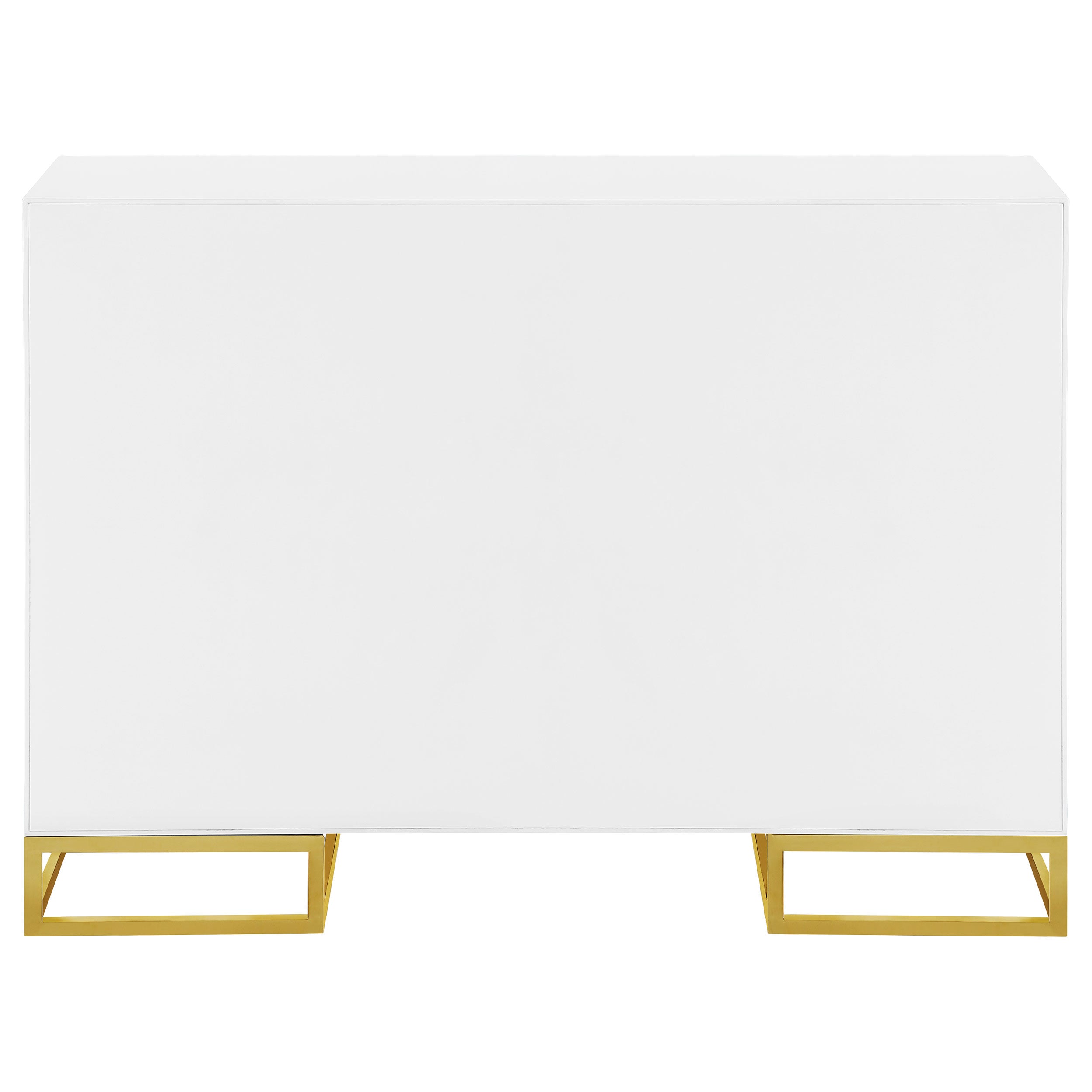 Elsa 2-door Wood Storage Accent Cabinet White and Gold