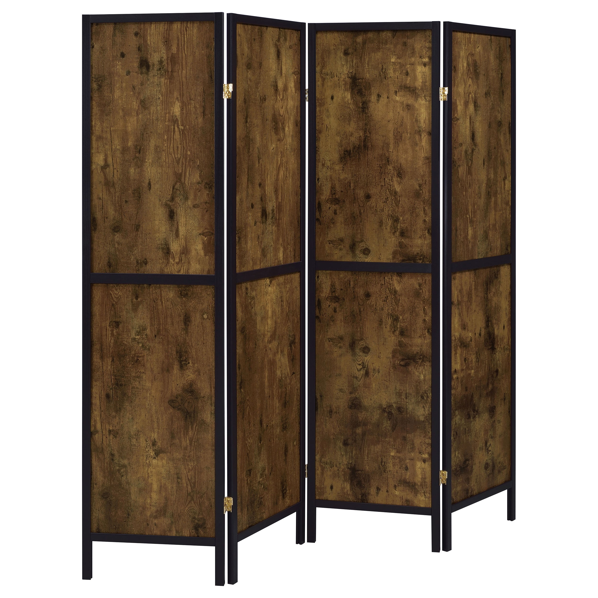 Deepika 4-Panel Room Divider Folding Screen Grey Driftwood
