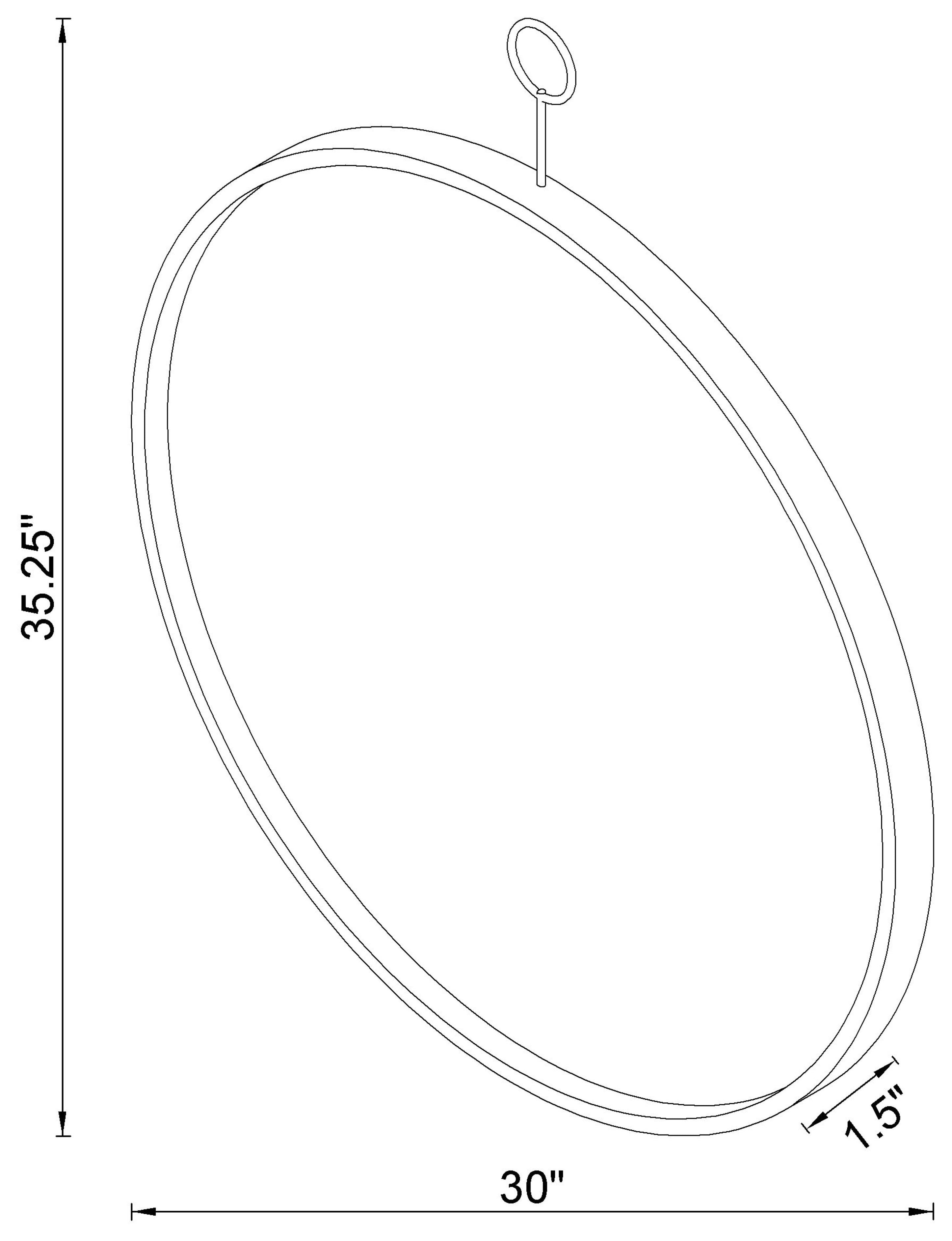 Gwyneth 30 x 35 Inch Round Wall Mirror Black Nickel