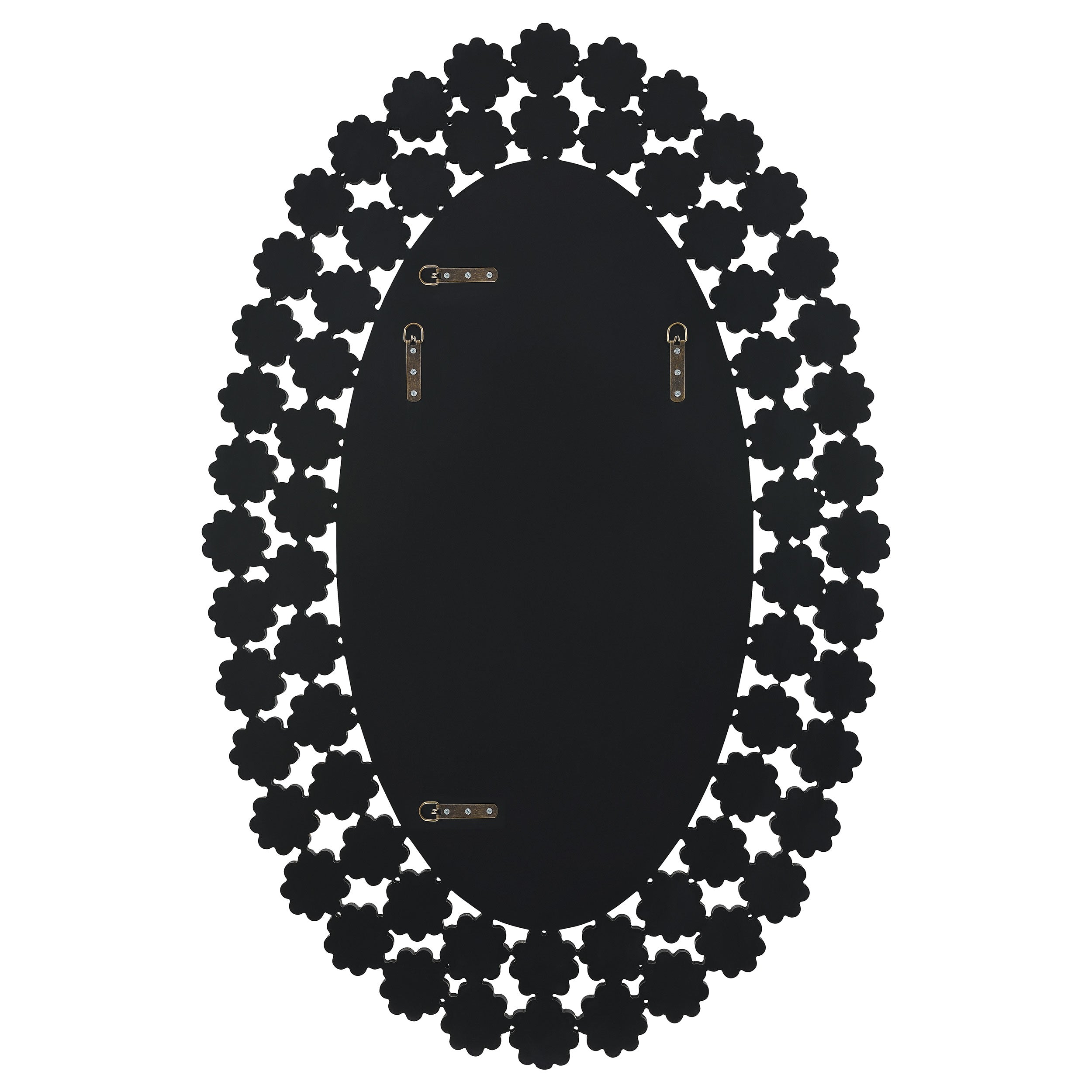 Colleen 31 x 47 Inch Oval Wall Mirror Crystal Flowers Silver