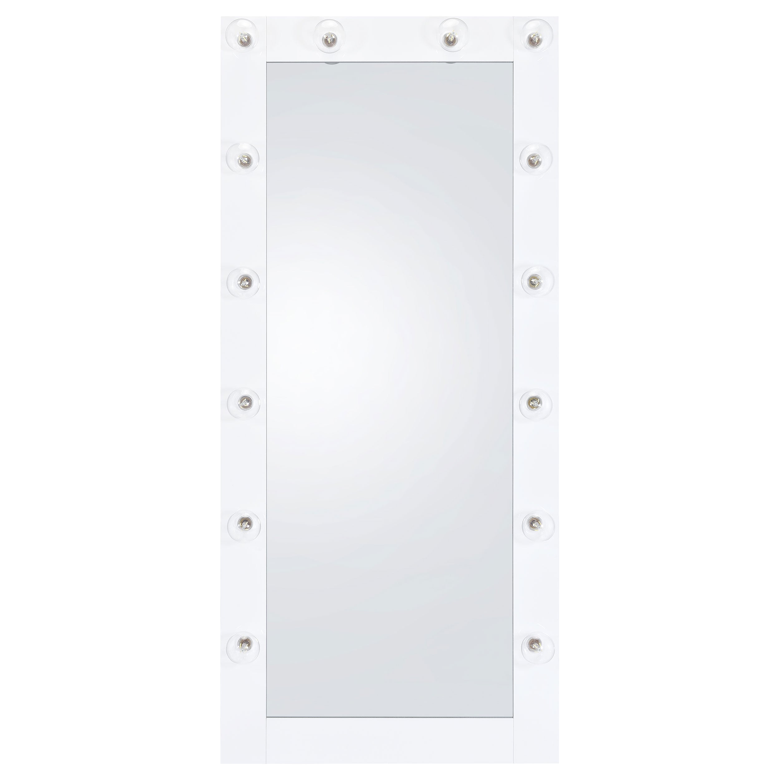 Zayan 32 x 71 Inch Floor Mirror LED Lighting Black Gloss