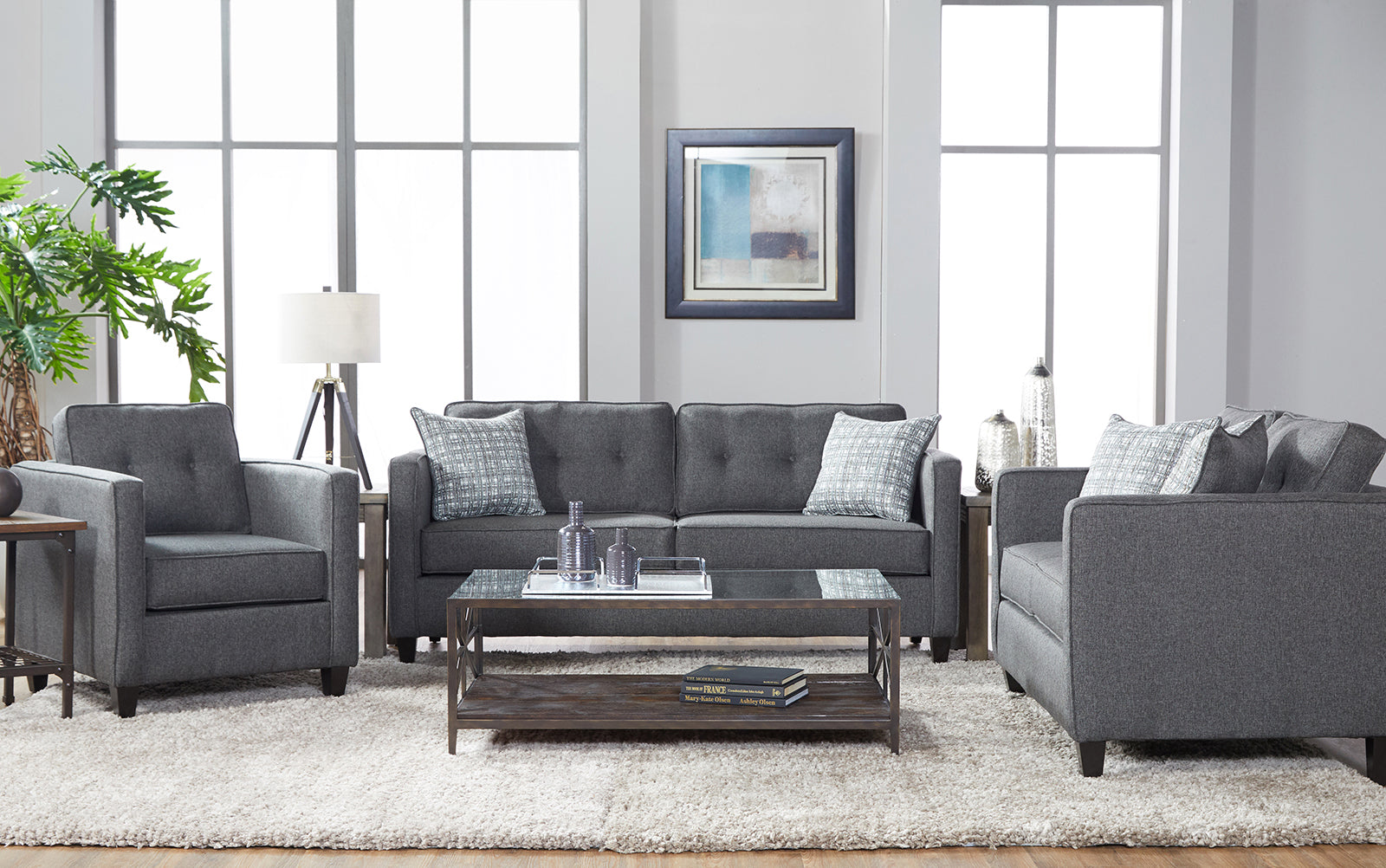 Cannball Carob Loveseat, Gray