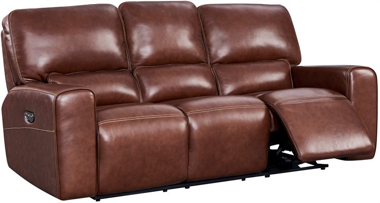 Broadway Power Reclining Sofa - Brown Leather P2