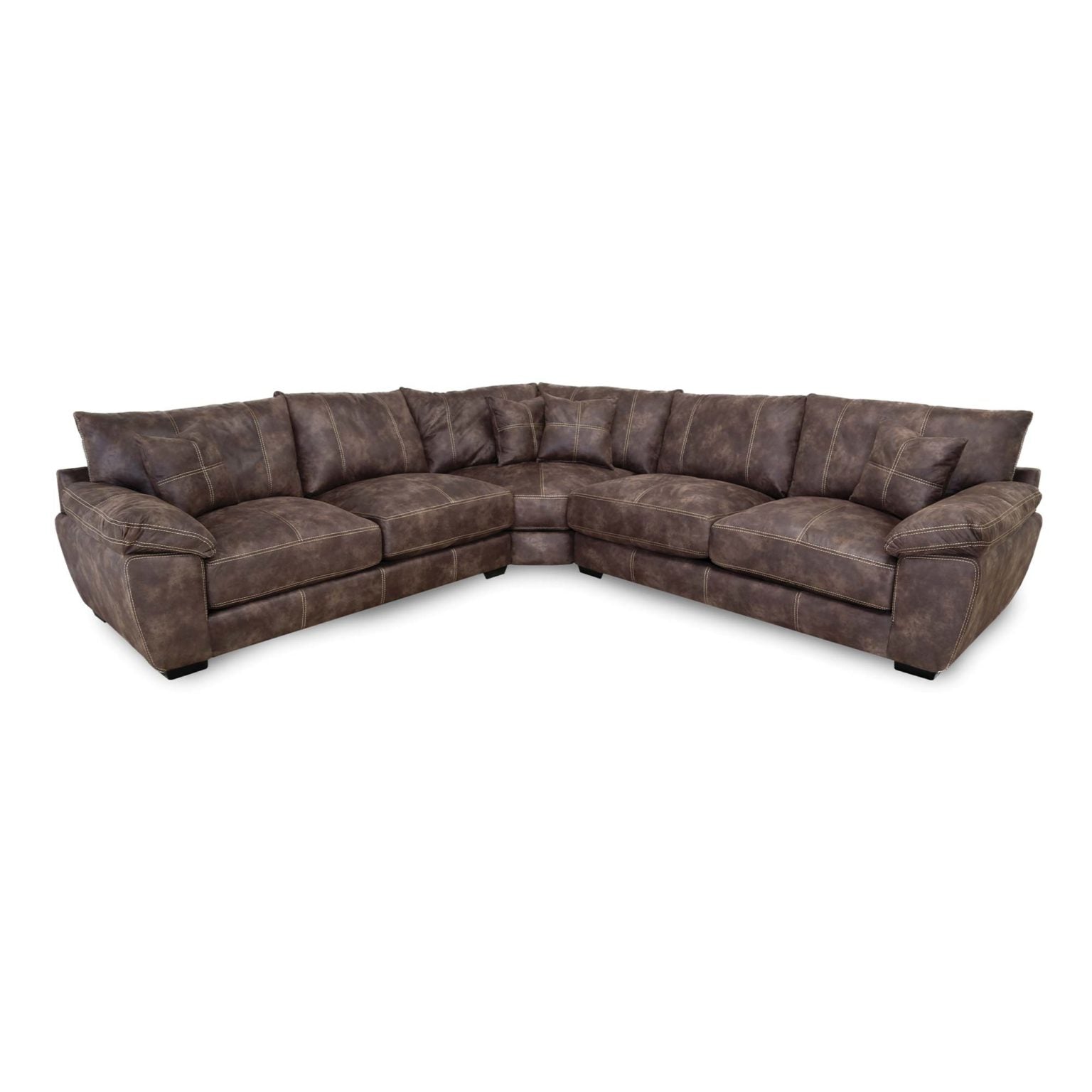 Teagan Sectional Sofa - Brown Microfiber