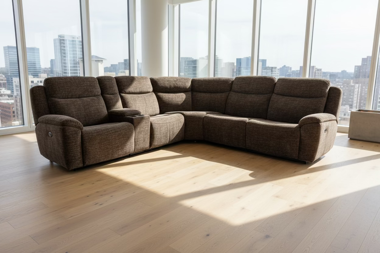 a.flat ヘッドレスト Everest 6-Piece Modular Power Reclining Sectional with Adjustable Head