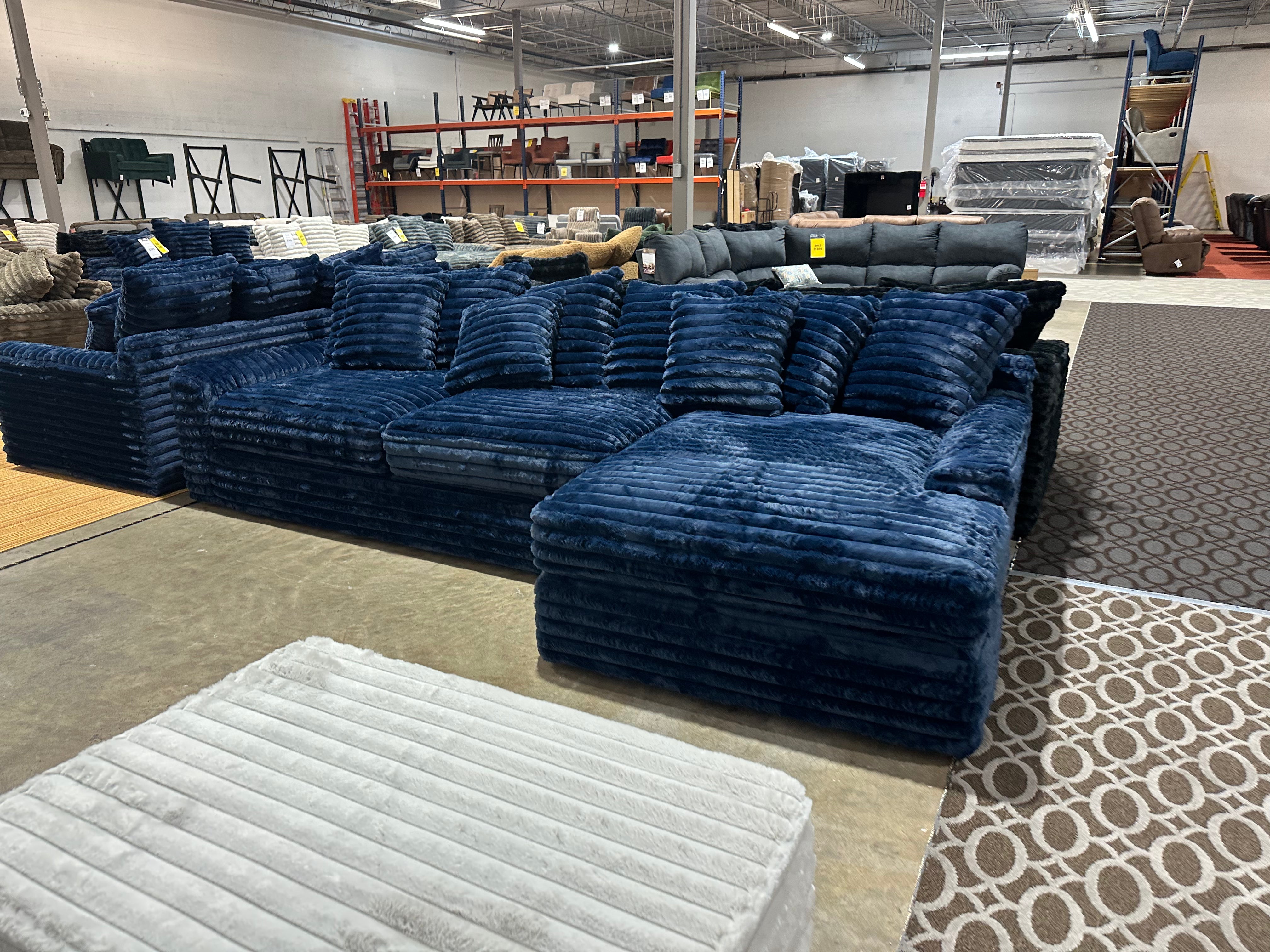 Julia Blue Corduroy 2 Piece Sectional