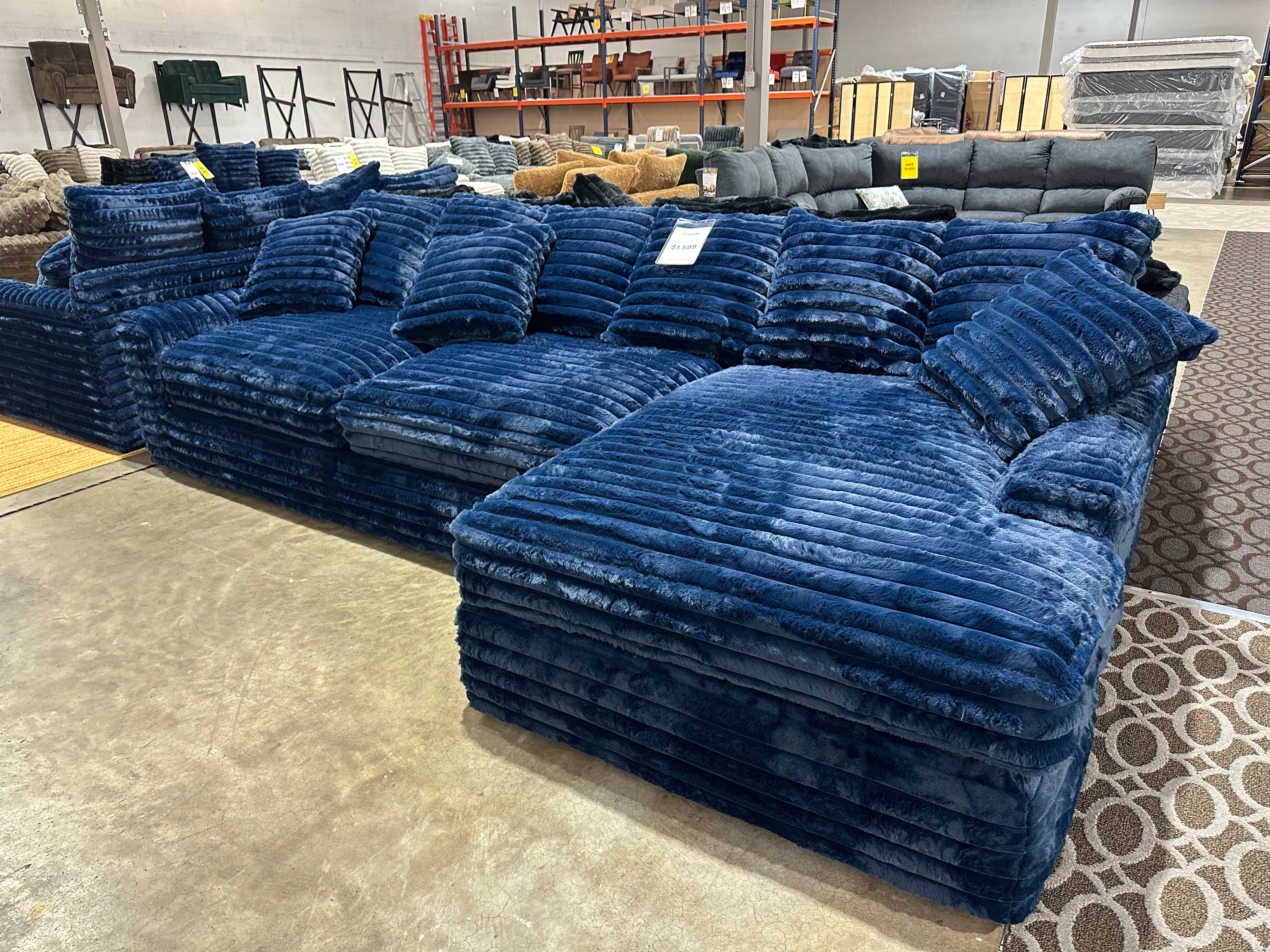 Julia Blue Corduroy 2 Piece Sectional