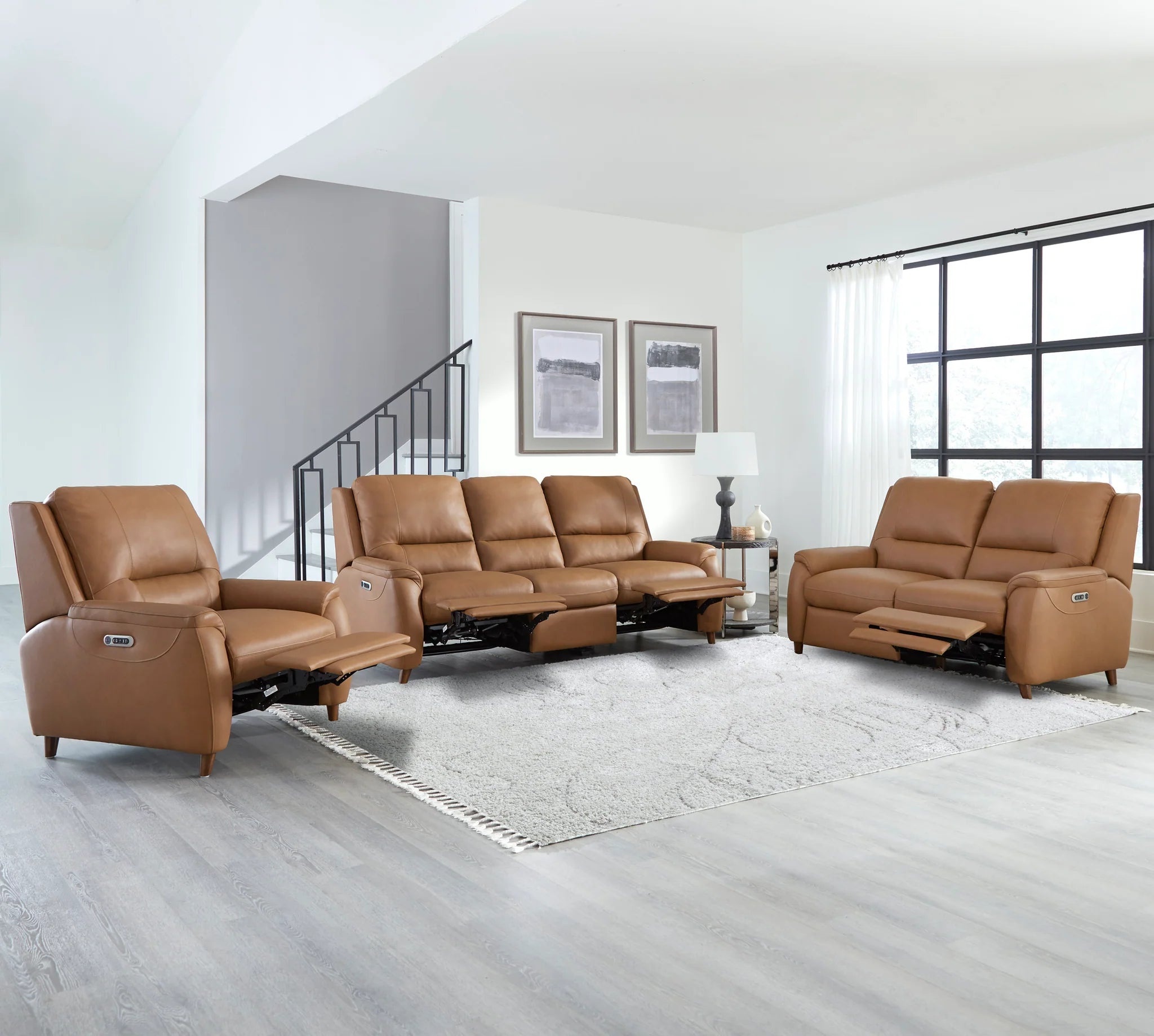 Austin Power Sofa and Loveseat set - Caramel Cream