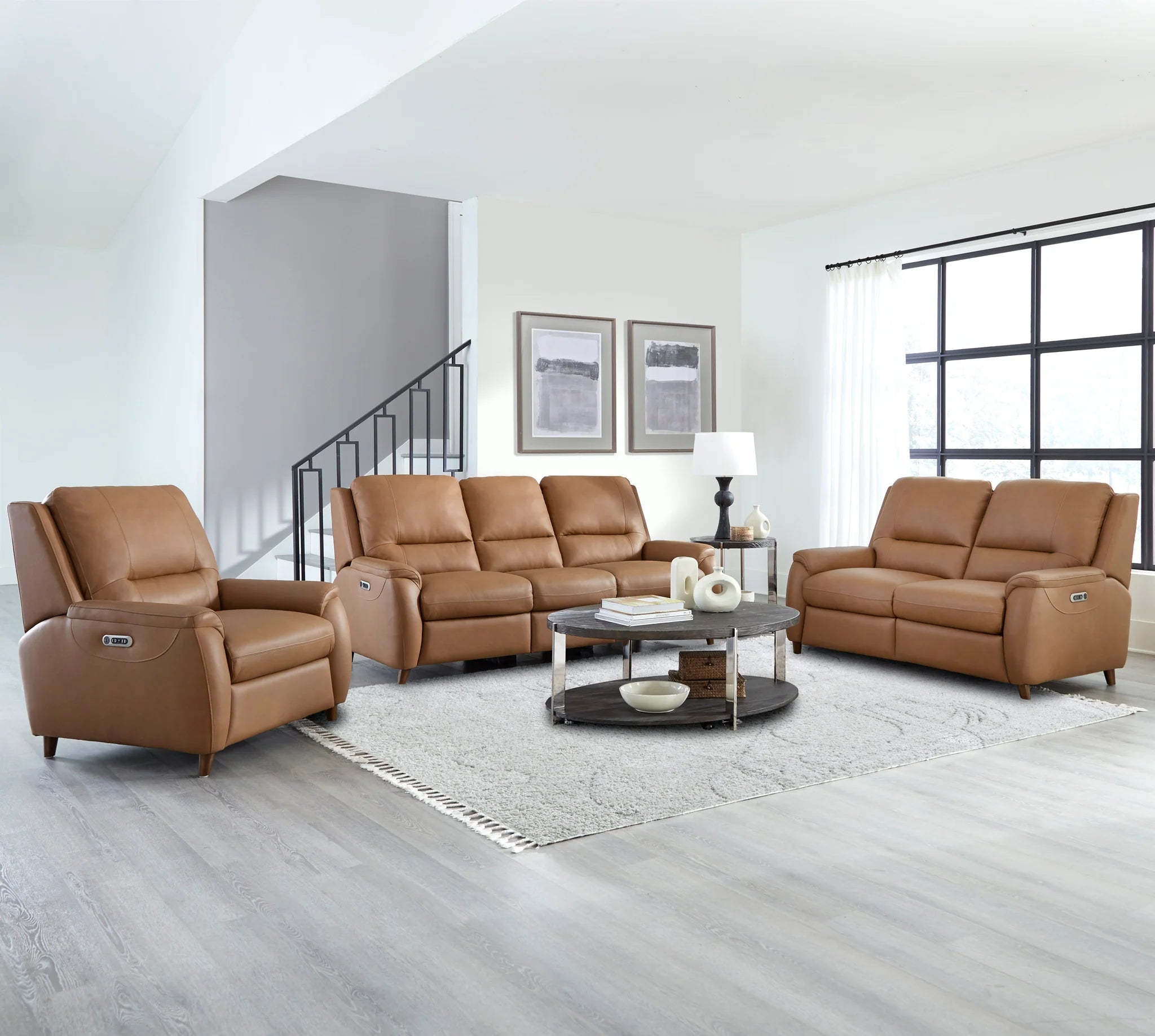 Austin Power Sofa and Loveseat set - Caramel Cream