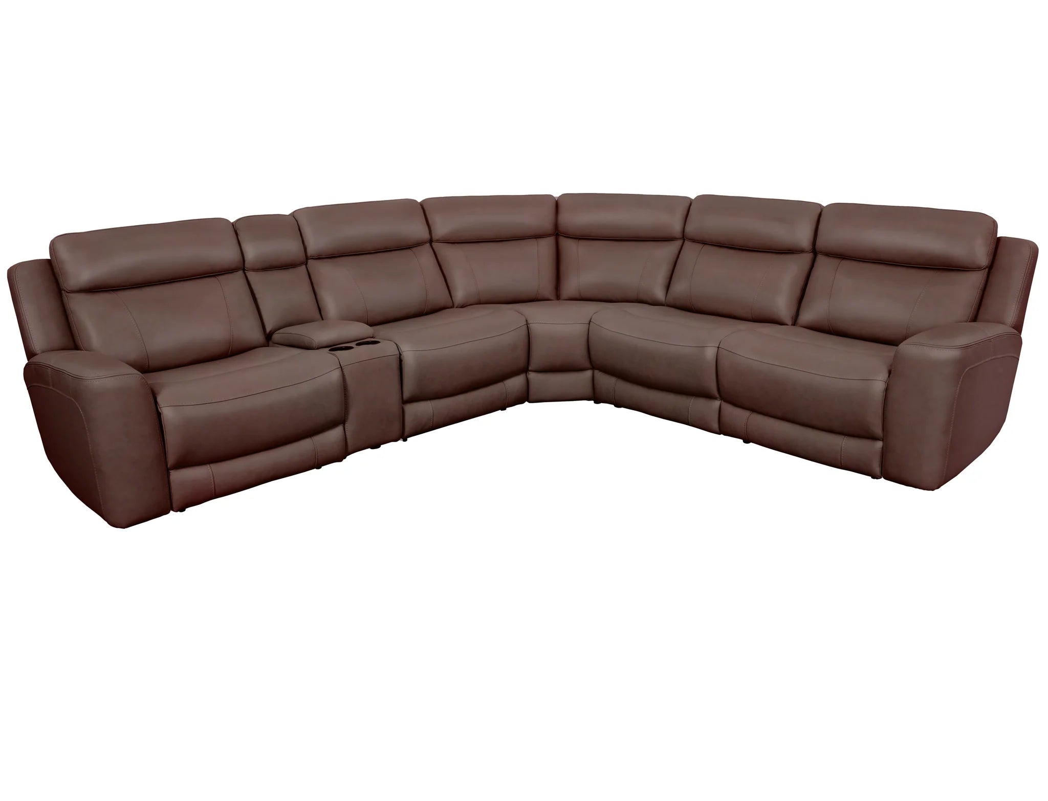 Calvin - Brown 6pc Modular Power Reclining Sectional - Top Grain Leather