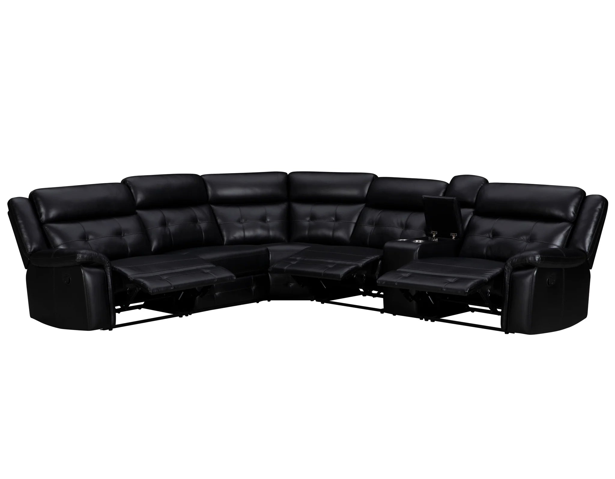 Klay - Black 6pc Modular Reclining Sectional With Console