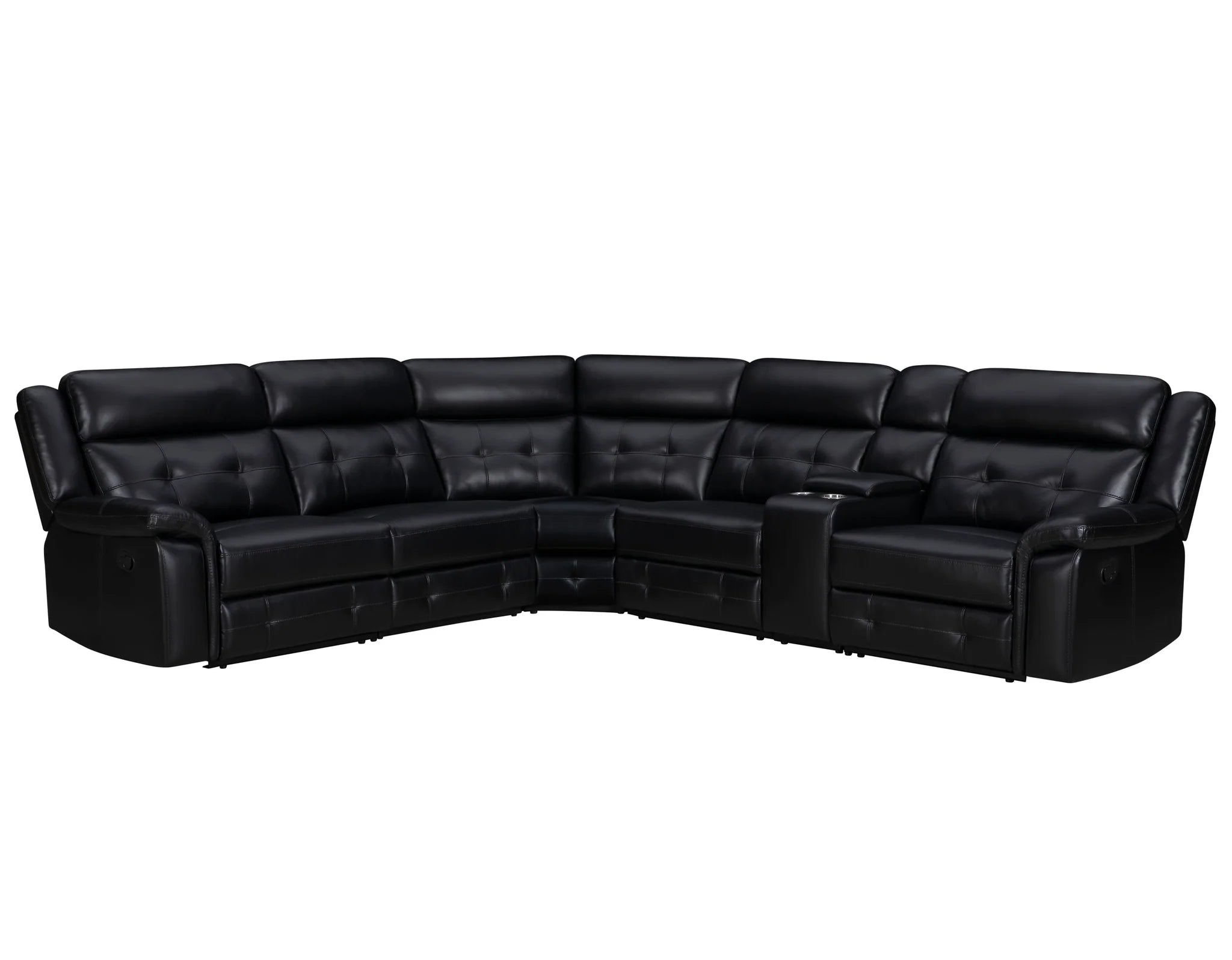 Klay - Black 6pc Modular Reclining Sectional With Console