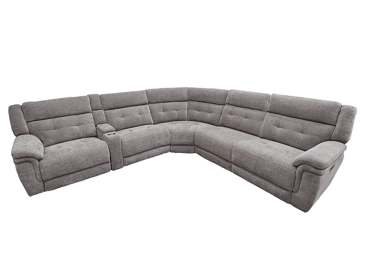 Richland 6 Piece Modular Power Reclining Sectional - Bristol Grey