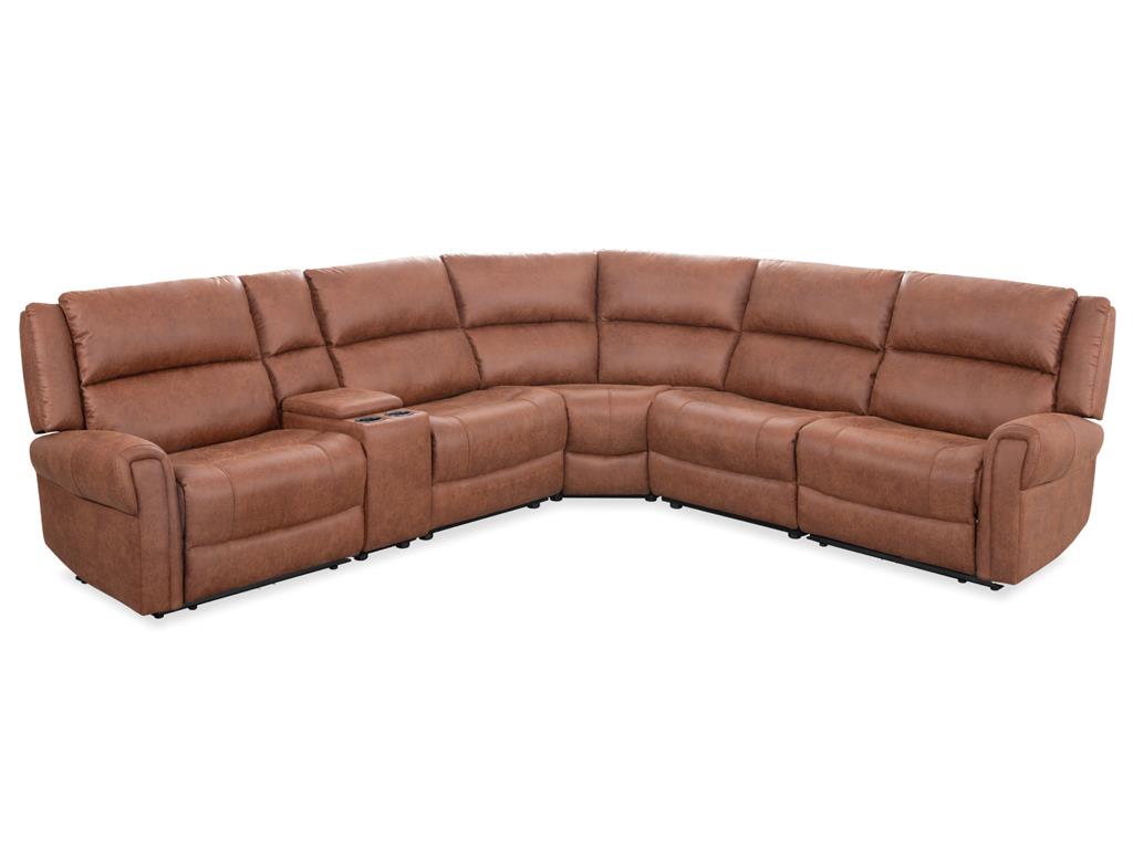 Texas Brown 6pc Power Reclining Sectional