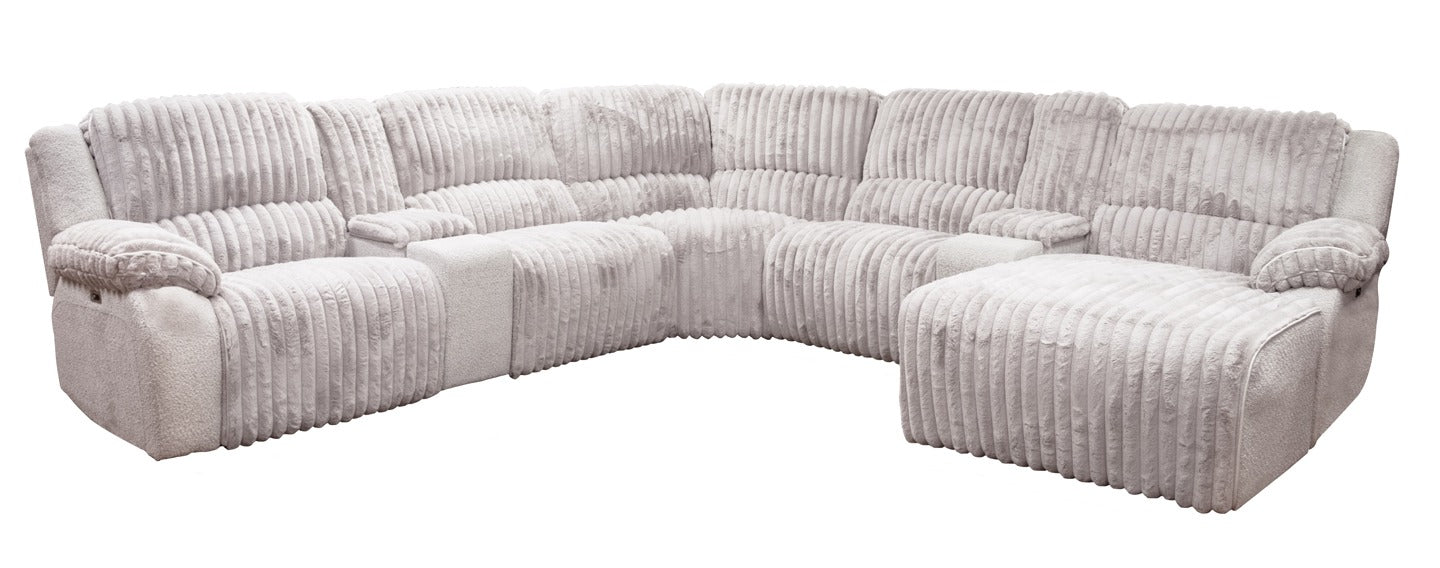 Mondo Dove 6PC Power Reclining Sectional Sofa Corduroy