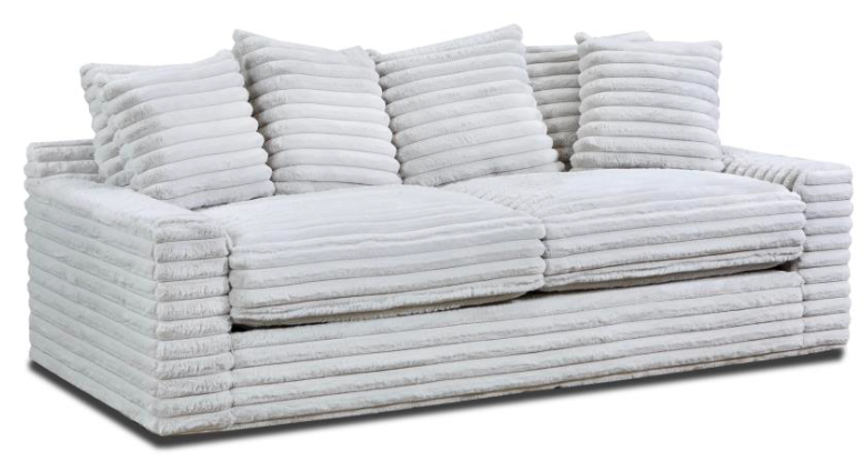 Jenna Fog Sofa and Loveseat Light Gray Corduroy Set