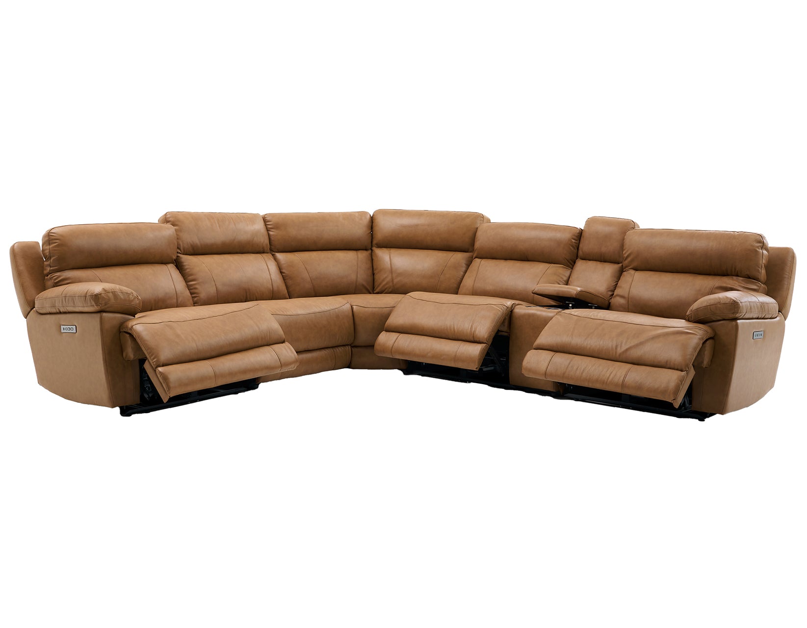 Gatlin Dual-Power Leather 6-Piece Modular Reclining Sectional
