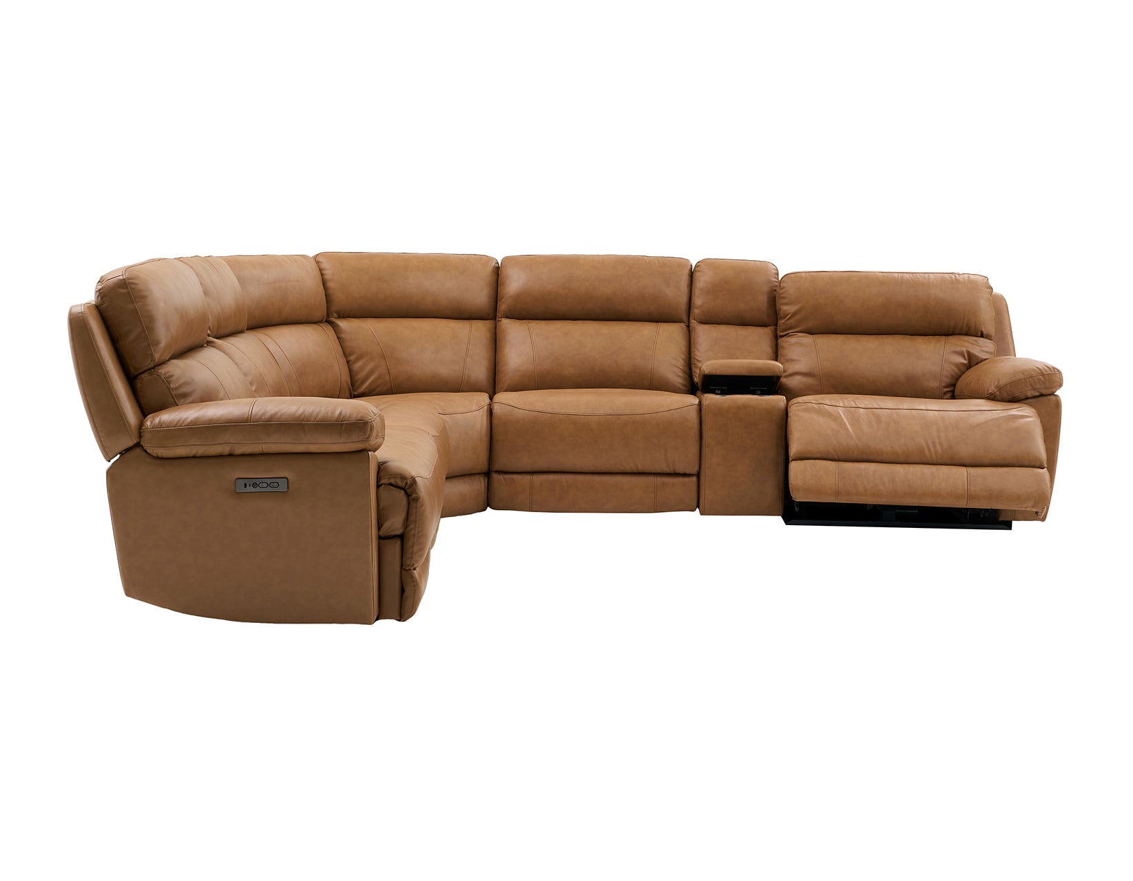 Gatlin Dual-Power Leather 6-Piece Modular Reclining Sectional