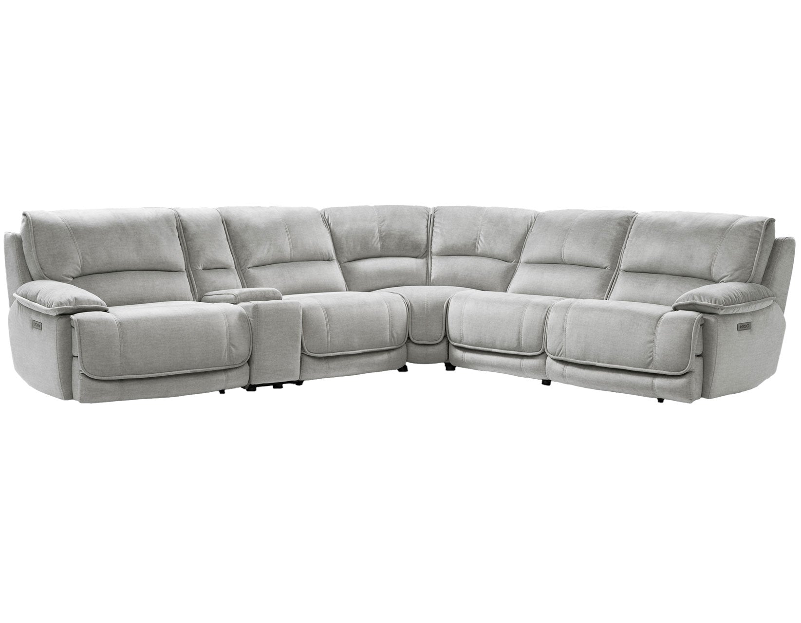 Olsen 6-Piece Modular Dual Power Reclining Sectional, Zero-Gravity, Silver