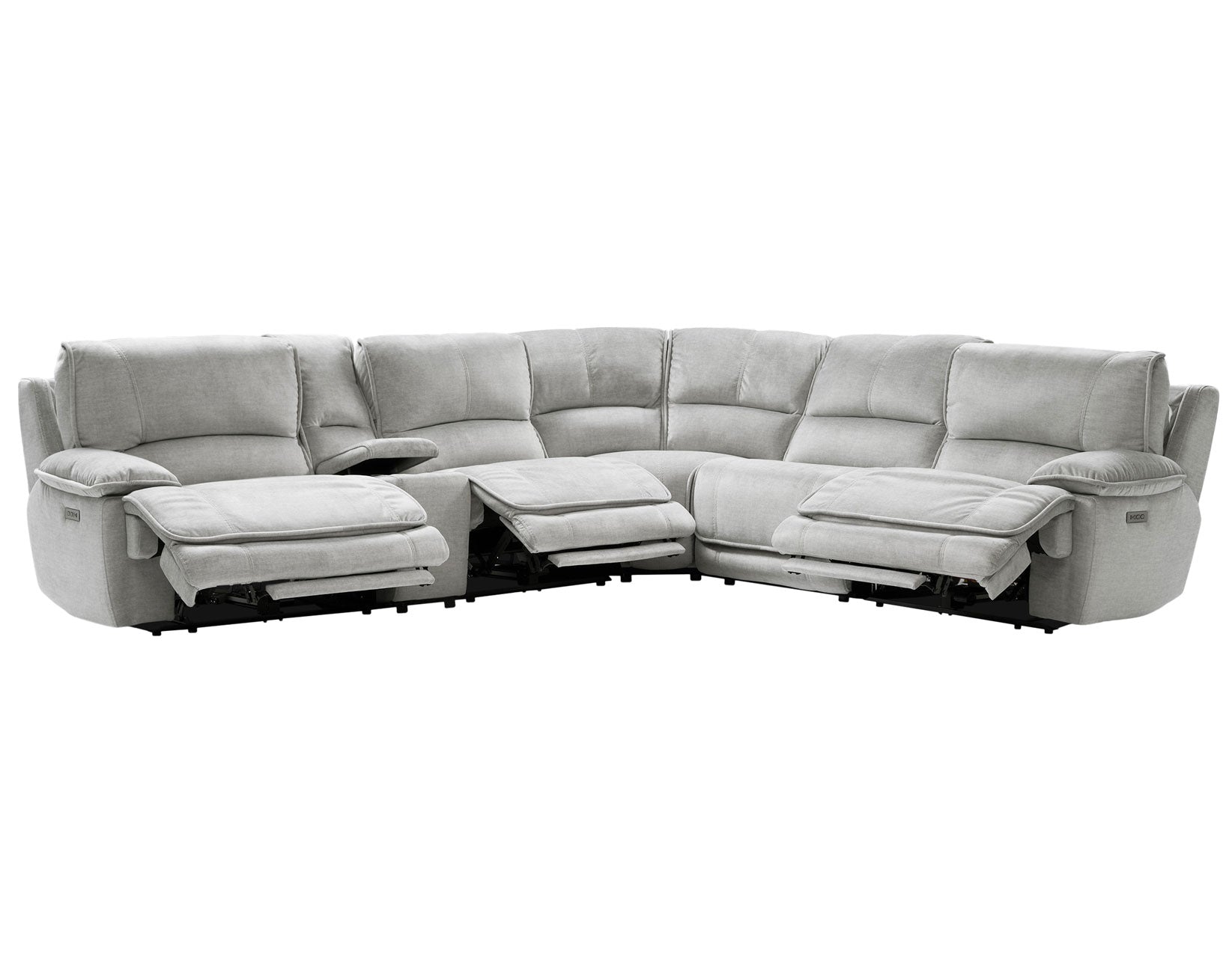 Olsen 6-Piece Reclining Sectional, Dual-Power Zero-Gravity Reclining, Silver