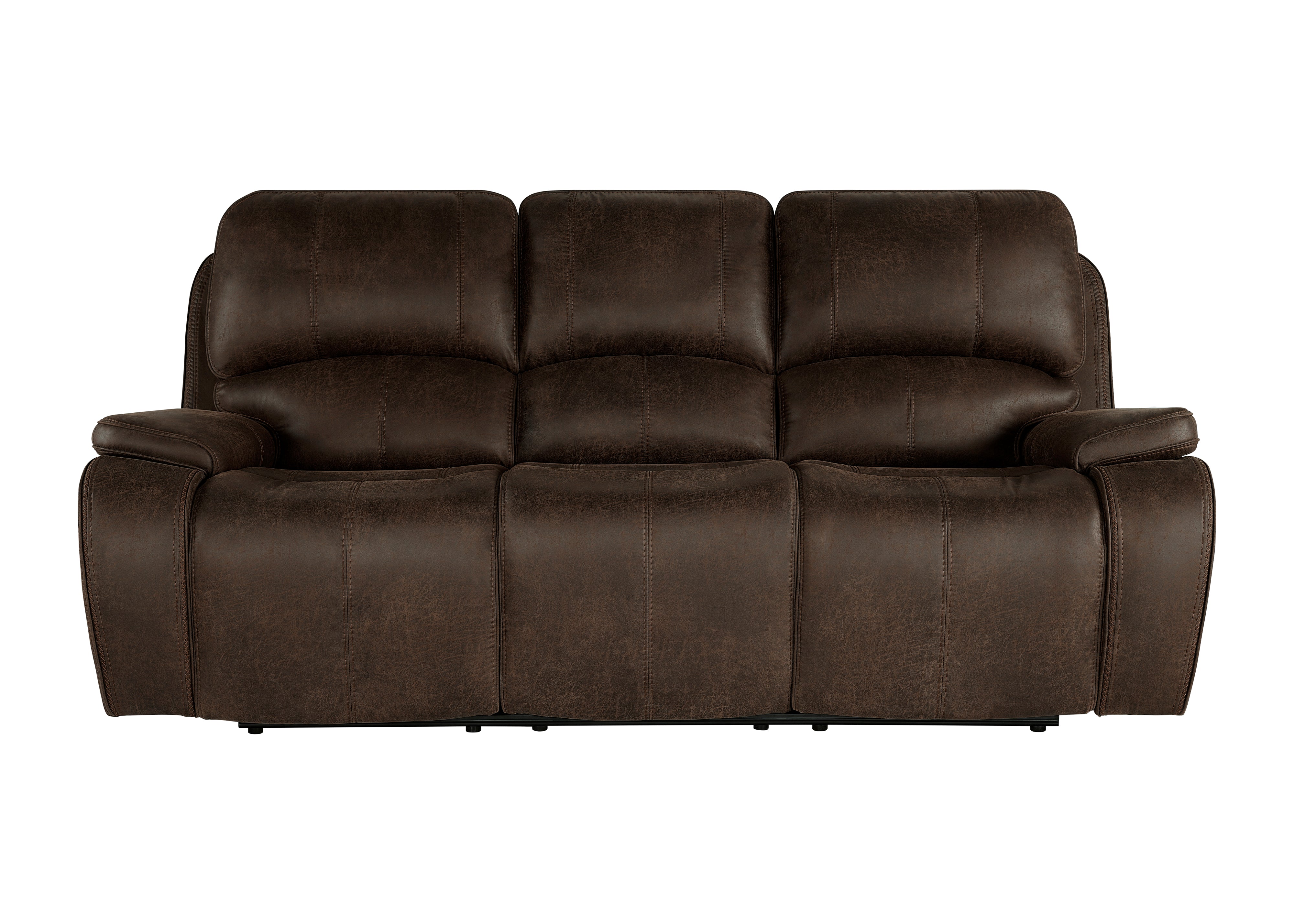 Brookings Manual Reclining Sofa and Loveseat Set, Brown Microfiber