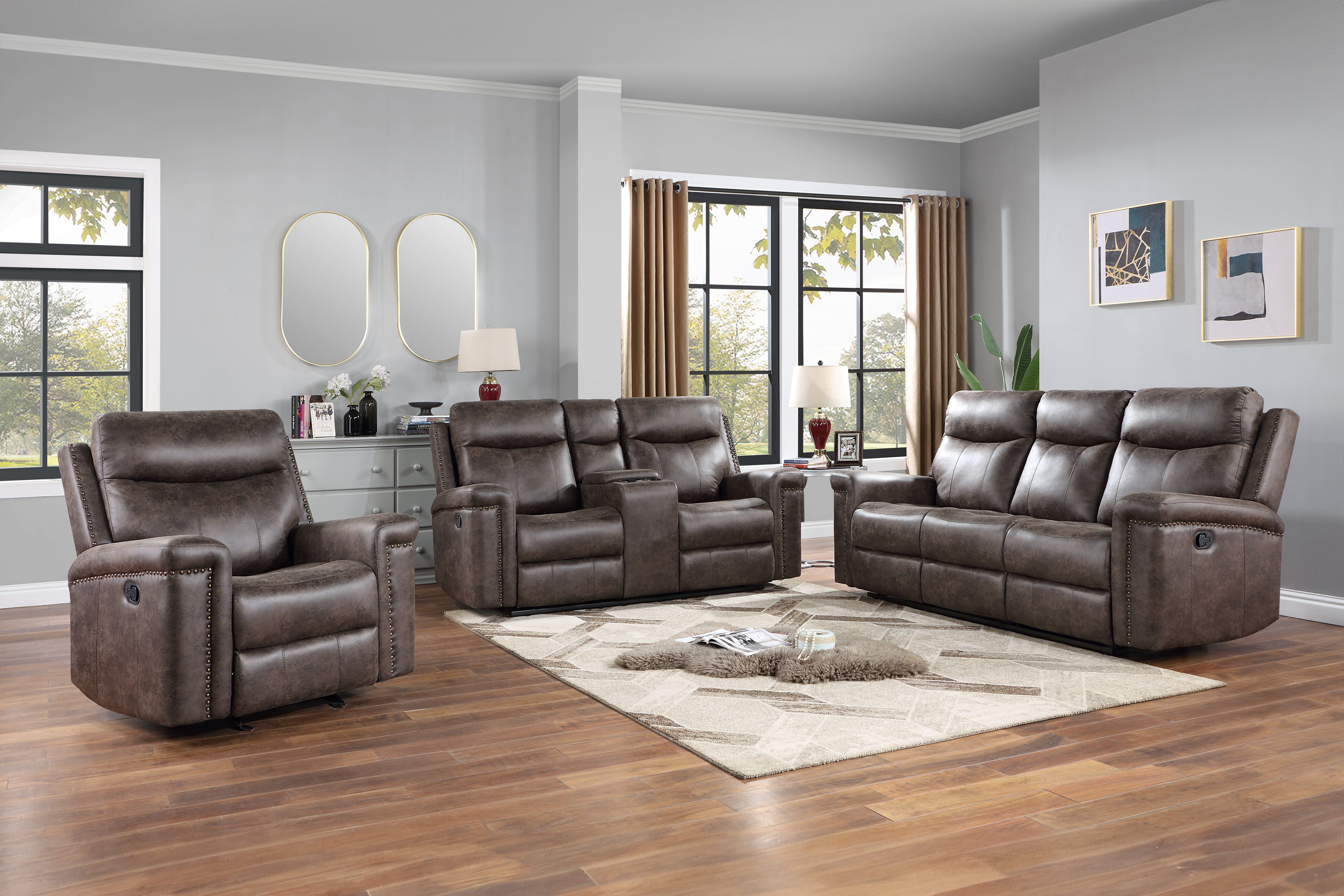 Quade Manual Reclining Sofa and Loveseat Set