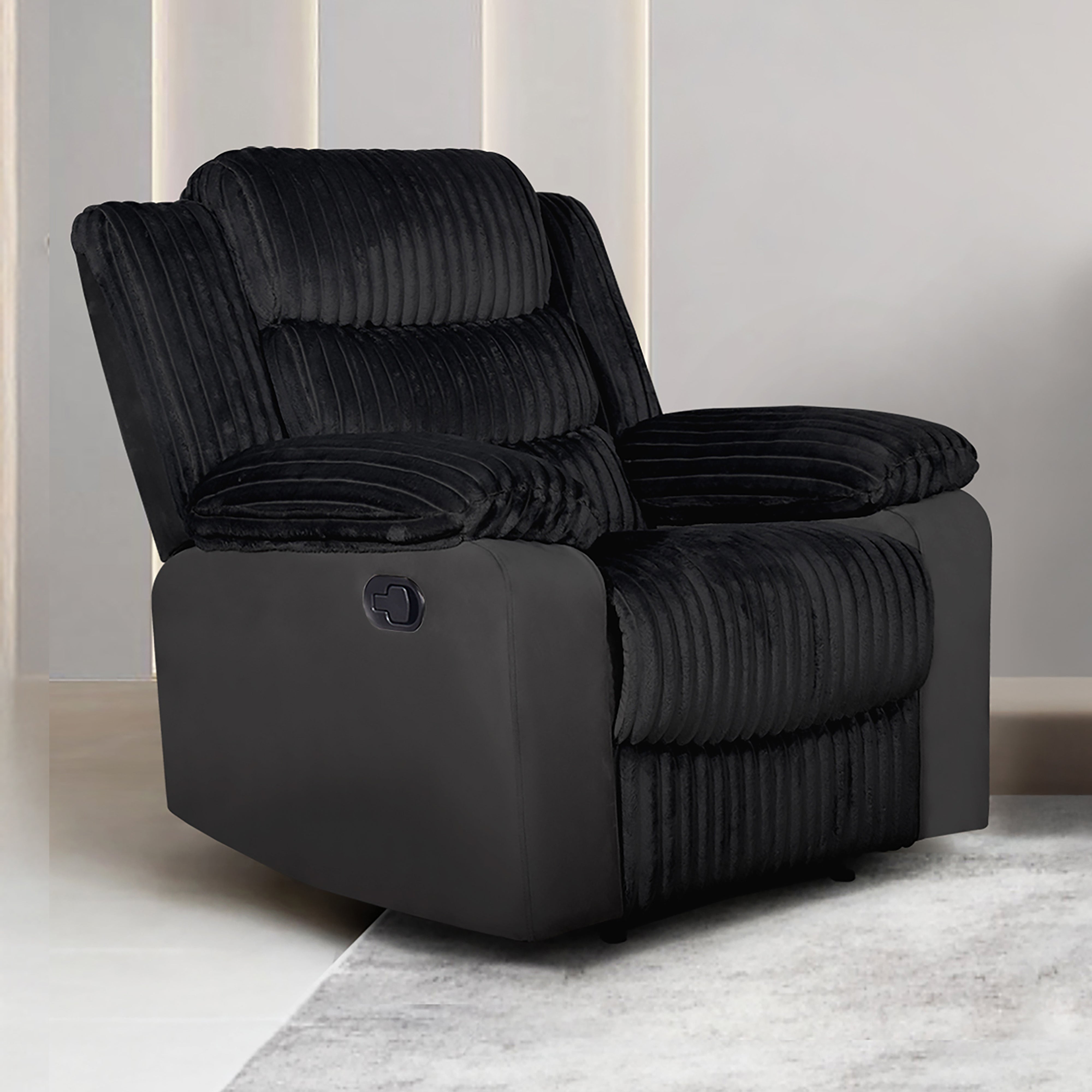 Willow Glider Recliner Black Corduroy