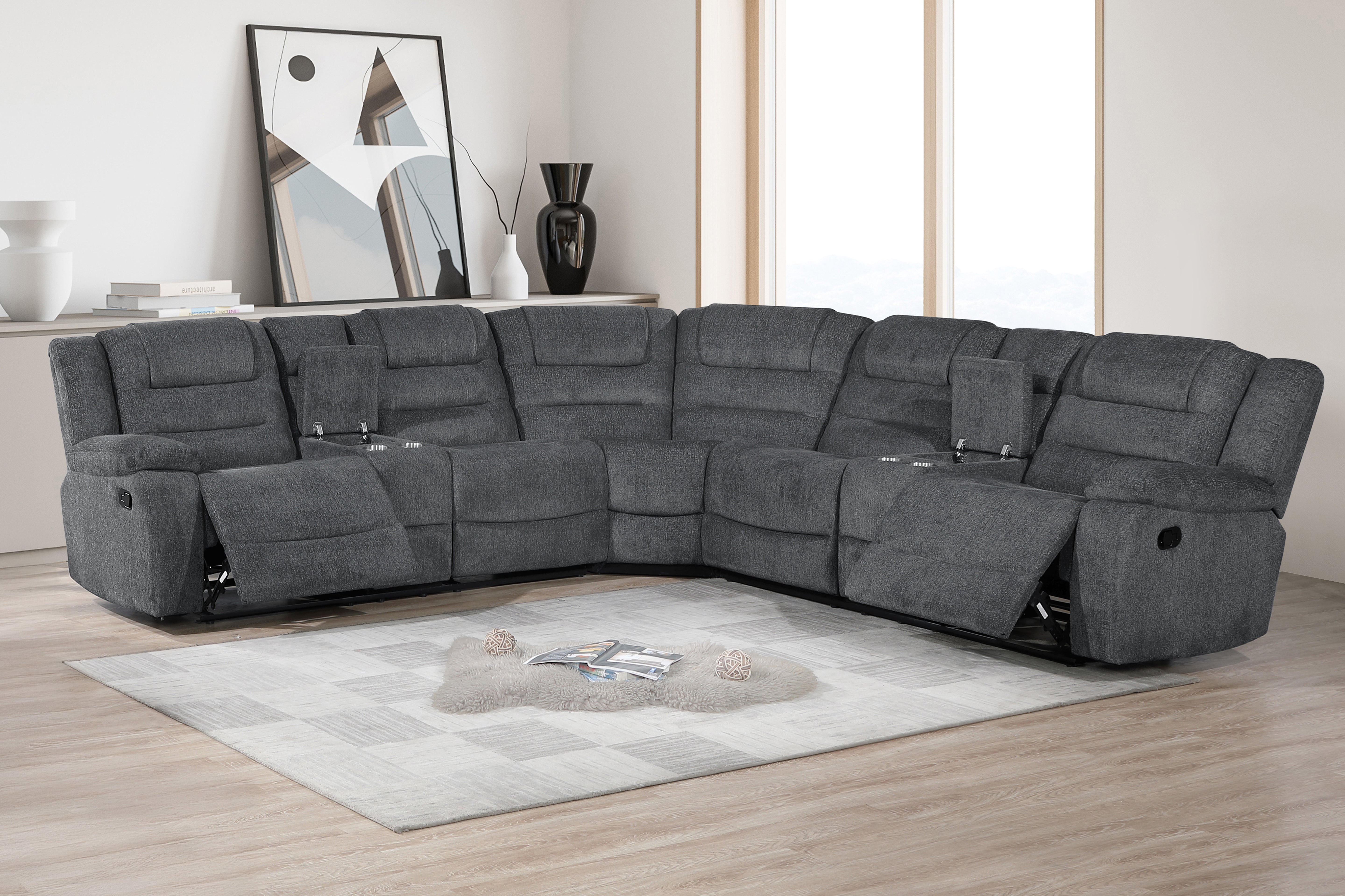 Redondo 3pc Manual Reclining Sectional Sofa