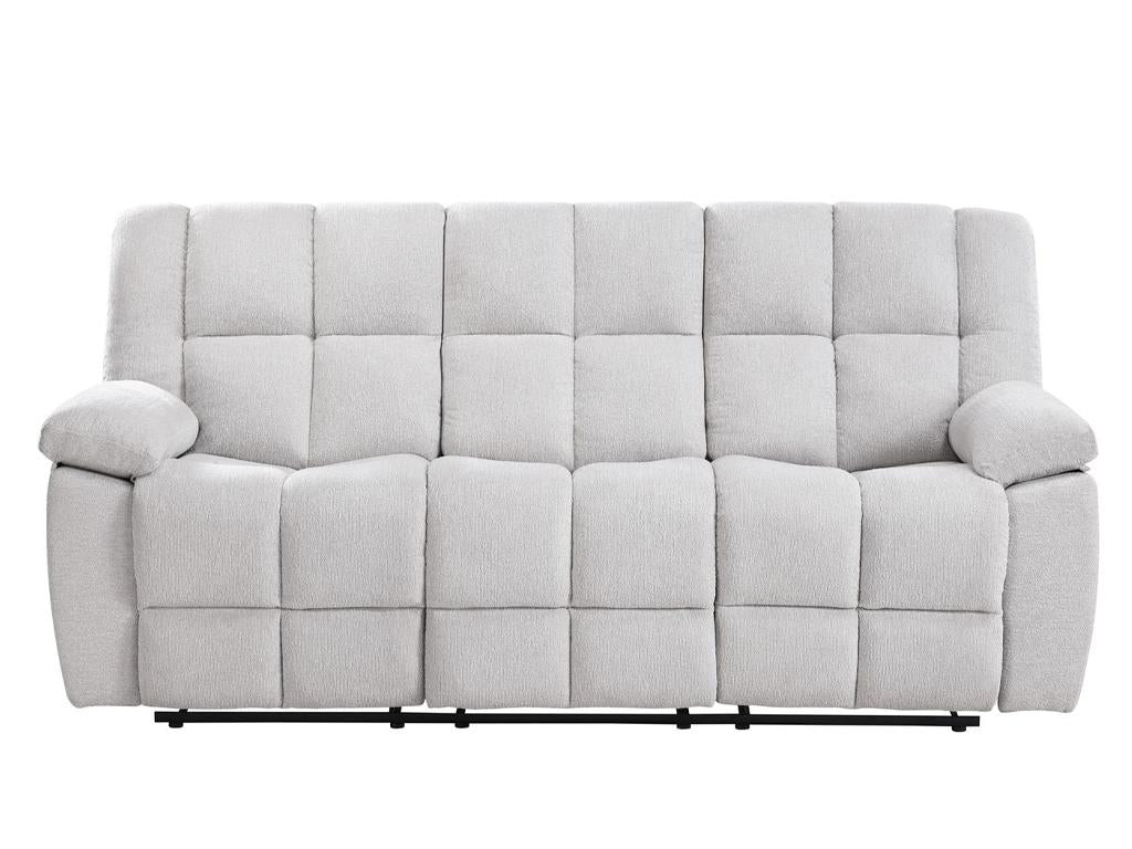 Beige Manual Reclining Sofa and Loveseat Set