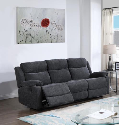 Dark Gray Manual Reclining Sofa and Loveseat Set