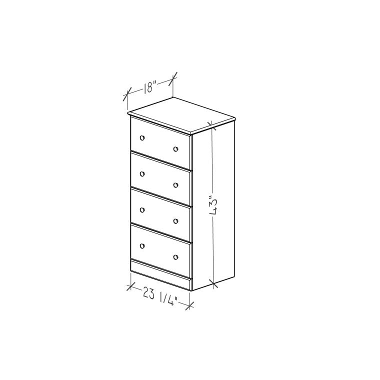 4-Drawer Chest 23"