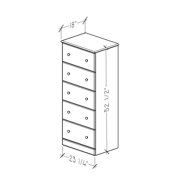 5-Drawer Chest 23"