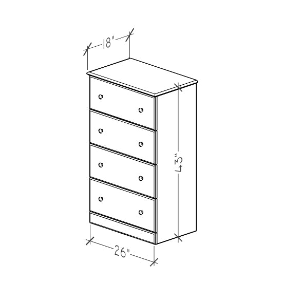 4-Drawer Chest 26"