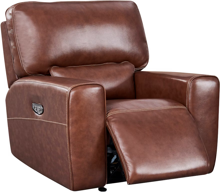 Broadway Power Glider Recliner - Brown Leather P2