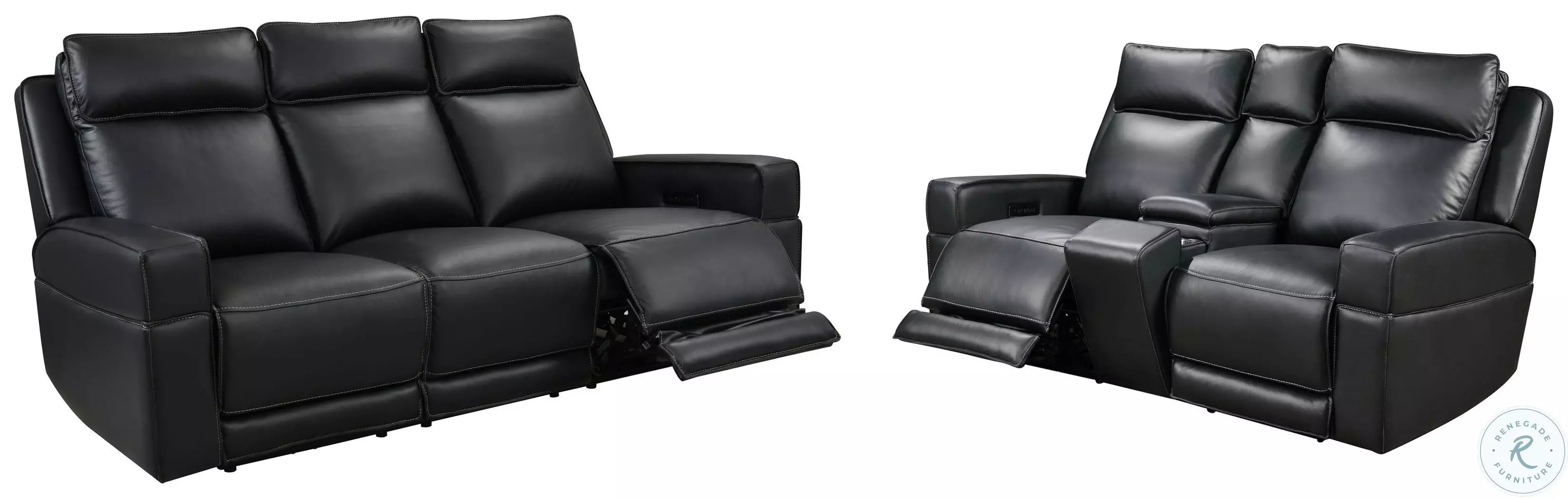 Valley Dual Power Reclining Loveseat, Black, Zero Gravity